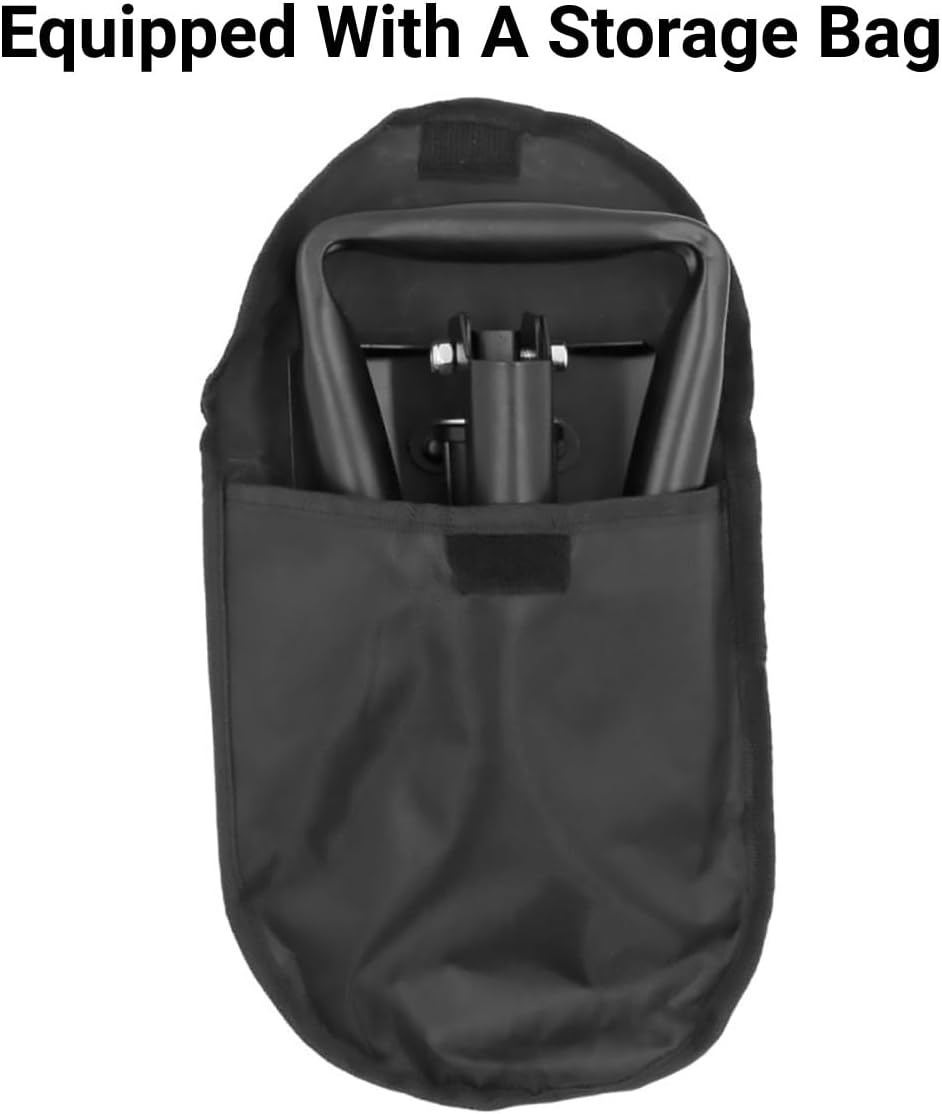 AIMALL Multifunctional Folding Engineer Shovel with Pickaxe & Saw, 18.5In Carbon Steel Outdoor Survival Tool for Camping, Fishing, Gardening, Car Emergency Rescue Use image number 2