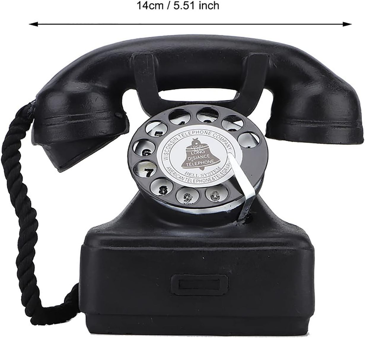 &lrm;Joyzan 14Cm Corded Old Fashion Phone, Traditional Landline Retro Telephone Vintage Classic Analog Desk Large Button Mechanical Antique Style Dial Push Rotary Look Phones for Home Office Decor, Black image number 1