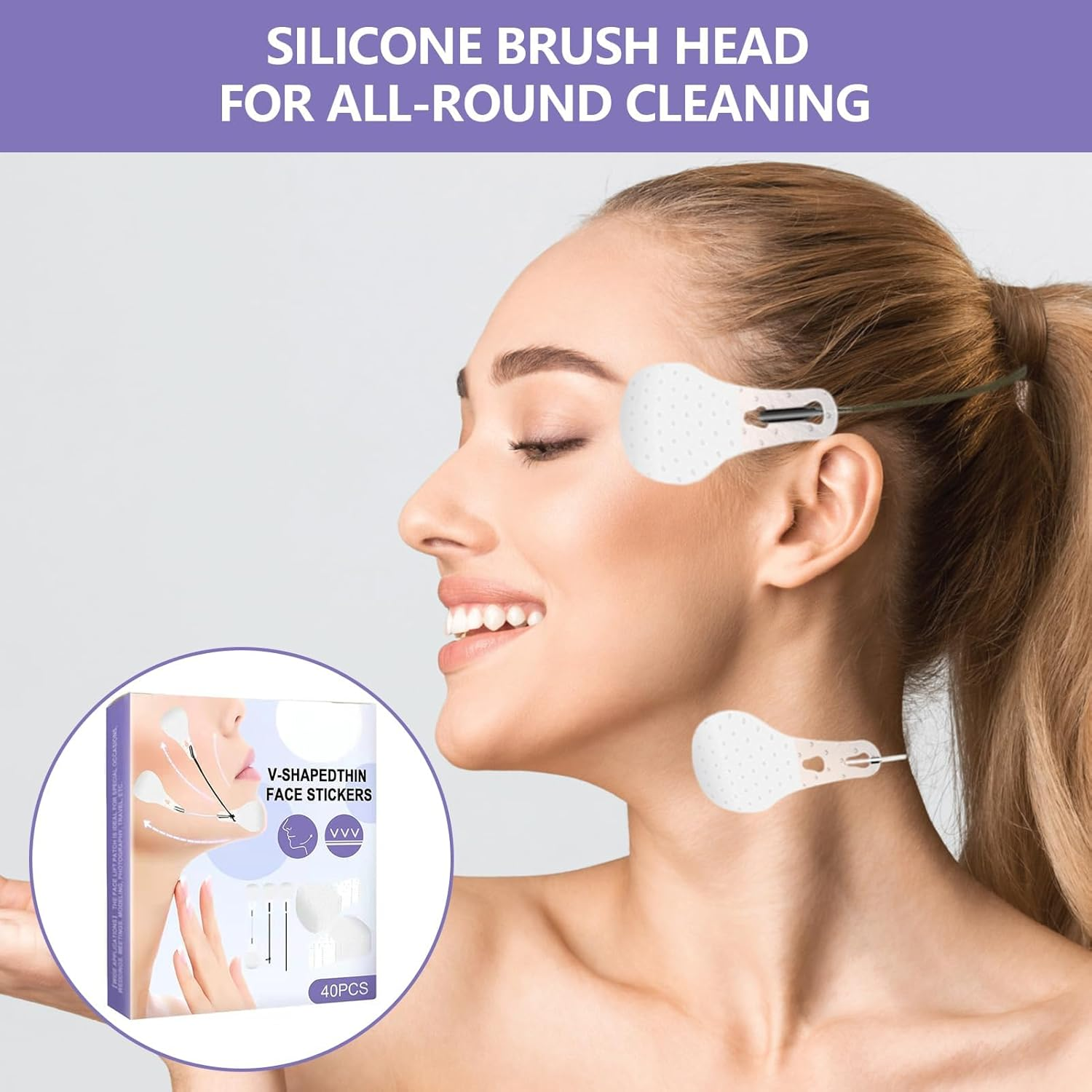 Face Lift Tape, Japanese Face Tape, 40 Pcs Face Tape for Wrinkles, Invisible with Elastic V Line Face Lift Patches for Eliminating Wrinkles on Woman Face, Neck, Eye Skin, Waterproof Lifting Stickers image number 5