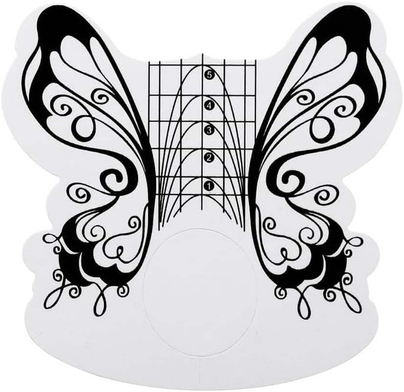 100Pcs Nails Gel Extension Sticker Nail Art Acrylic Nail Forms Tips Guide Black - Black image number 6