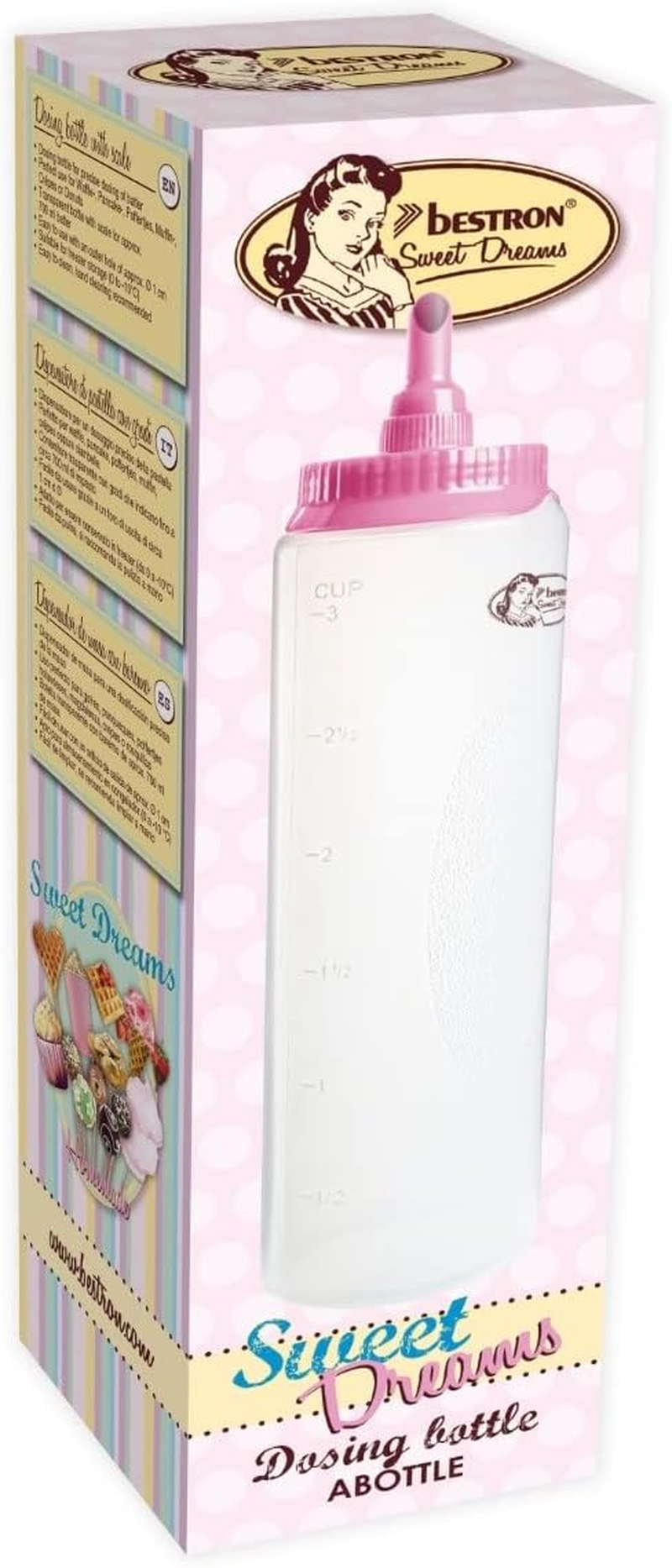 Bestron ABOTTLE Dough Bottle, Plastic, Pink - Mint image number 6