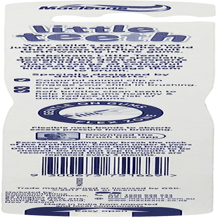 Macleans Kids Little Teeth Soft Toothbrush for Children 4-6 Years, Flex-O-Friends, Assorted Colors (Pack of 3)