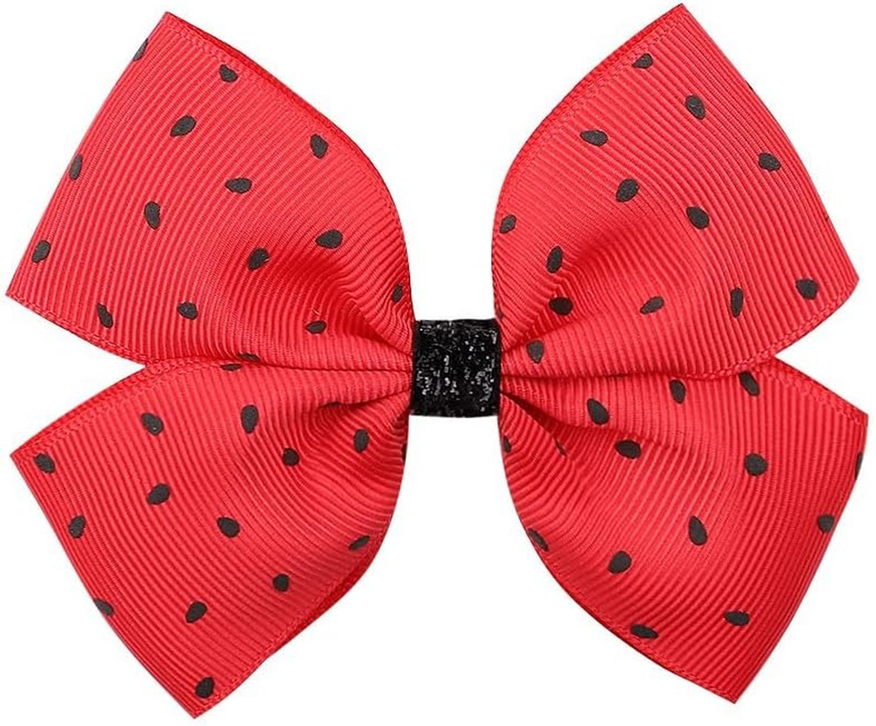 6PCS Fruits Hairpins Watermelon Bow Hair Clips Turban Headband Fruit Headwear Watermelon Hair Hand Bow Watermelon Hair Clip Back to School Hair Bow Clips for Girls image number 3