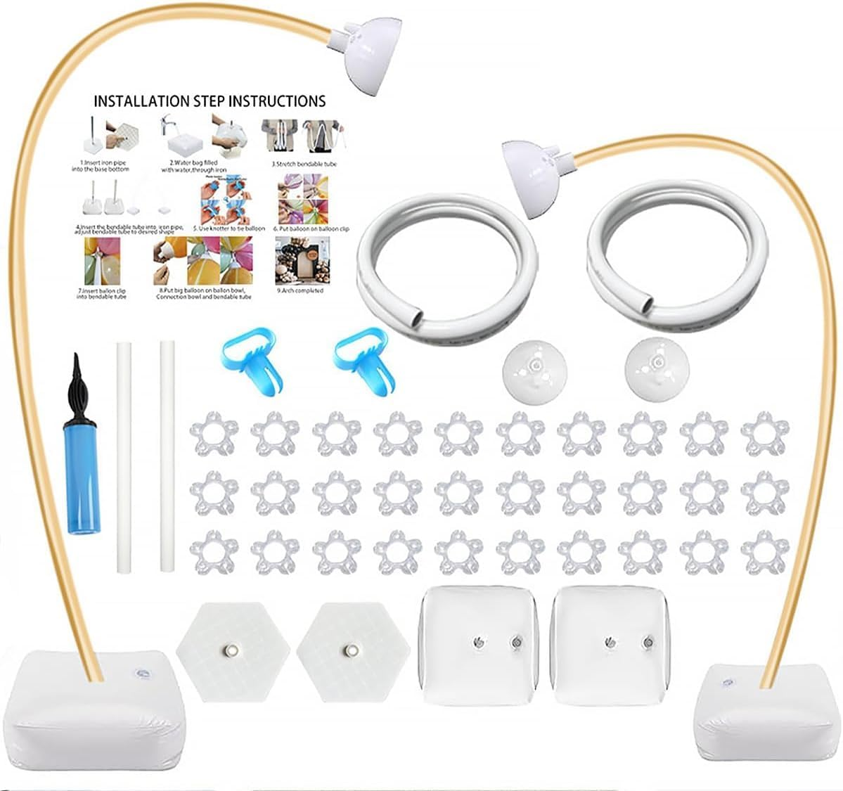 Balloon Arch Kit 8.2 Ft & 5 Ft,Half Arch Balloon Stand,Free Bending Irregular Vertical Balloon Arco Para Globos Con Base with Base Suitable for Wedding, Birthday, Party, Christmas Decoration