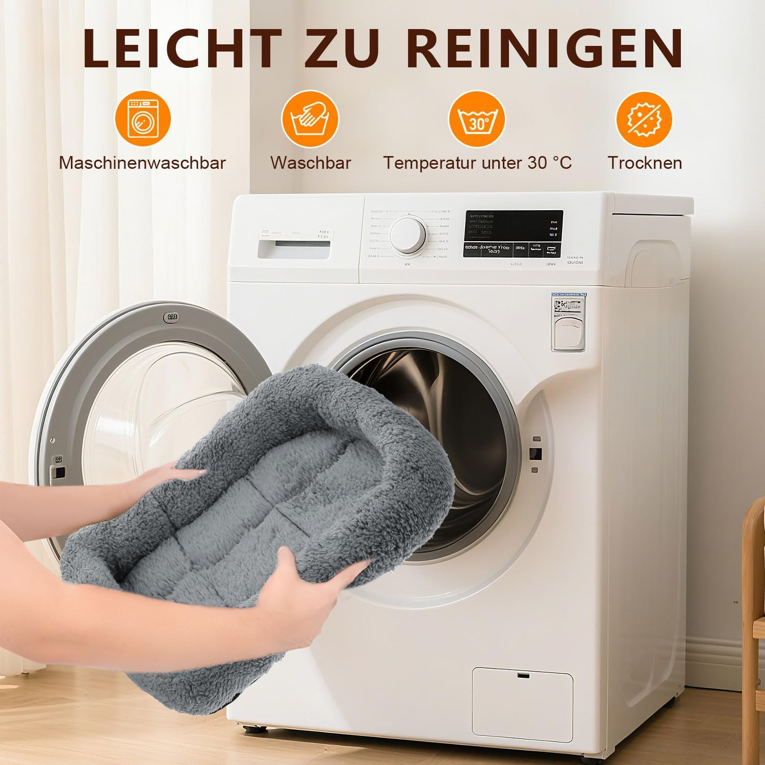 CUEMOON Small Dog Bed, Cat Bed, Orthopaedic Dog Beds, Anxiety Relieving Soothing (S) image number 3