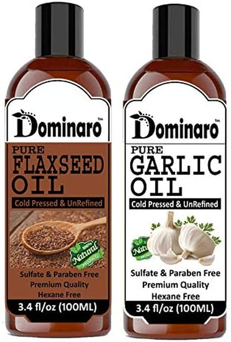 Dominaro 100 % Pure & Natural Flaxseed Oil & Garlic Oil Hair Oil (200 Ml) image number 1
