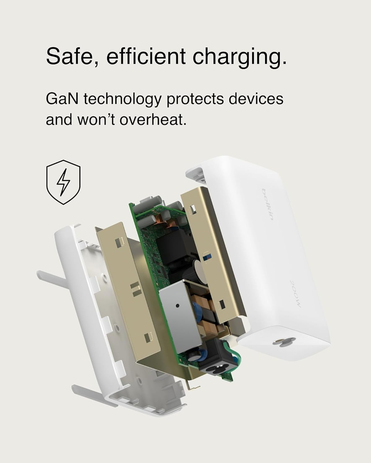 Belkin Boostcharge Pro 4-Port USB-C Gan Wall Charger, 200W Multi-Port Charger, USB-C PD 3.1 Fast Charge, 5Ft Power Cord for Macbook Pro, Iphone 16 Series, Ipad Pro, Galaxy S23, Google Pixel, & More image number 1