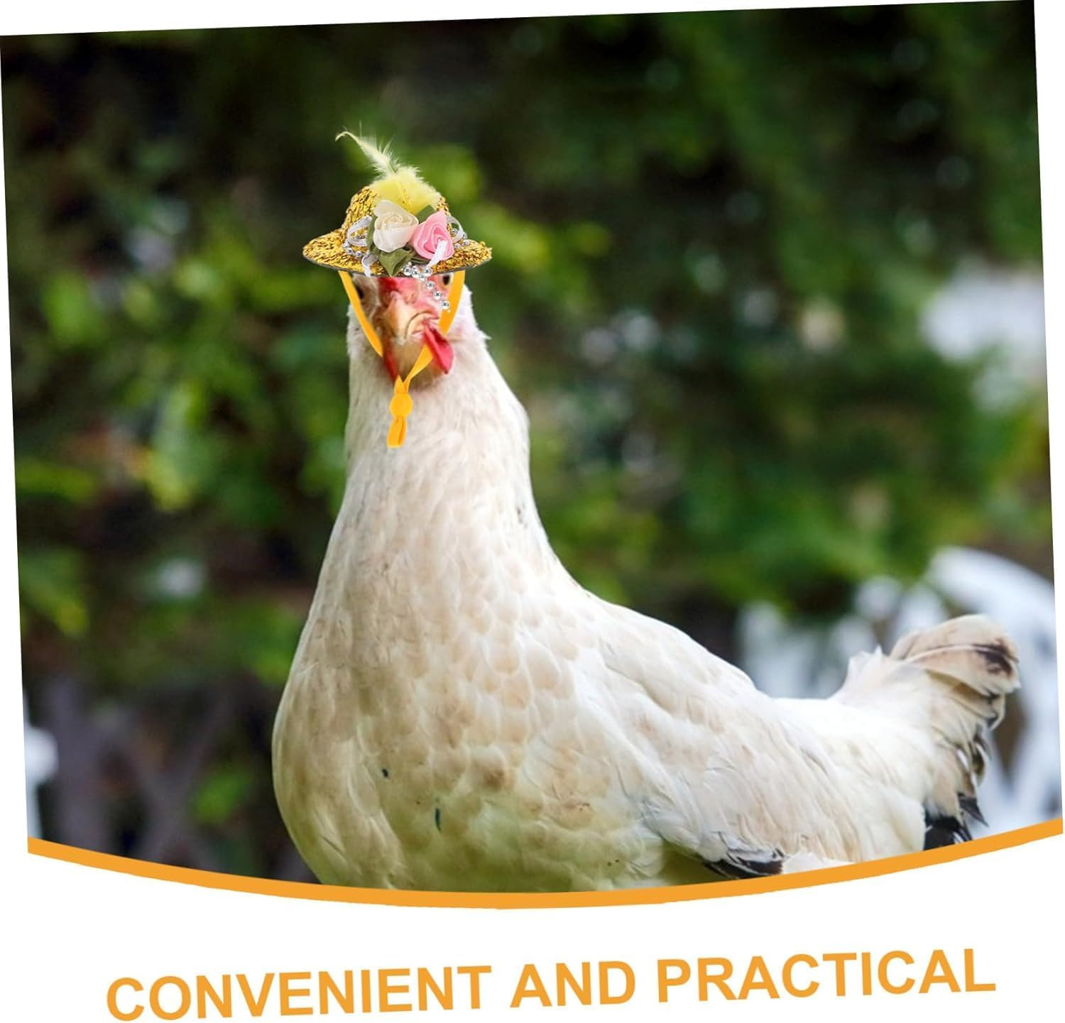 Ksngtixe 5Pcs Floral Chicken Hats - Adjustable Strap Bird Headwear, Lightweight Pet Hat for Small Pets, Chickens, Parrots & Parakeets, Ideal Photo Props image number 4