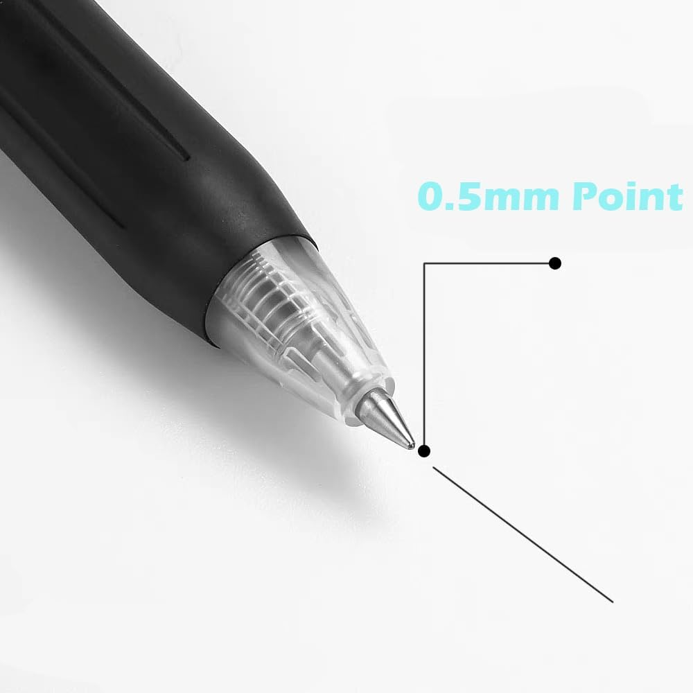 10 Pcs Retractable Black Gel Writing Rollerball Pens 0.5Mm Ballpoint Back to School Office Student Art Drawing Sketching Pens image number 5