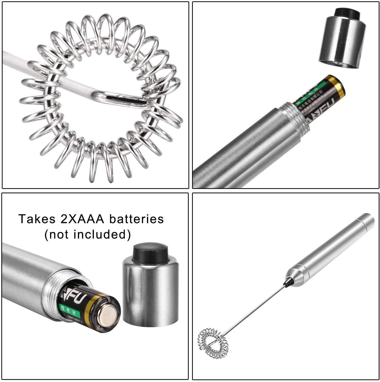 Aphse Electric Milk Frother Stainless Steel Touch Handheld Espresso Mixer Battery Operated Frother and Coffee Stirrer for Hot Chocolate Latte Coffee Milk Foamer image number 3