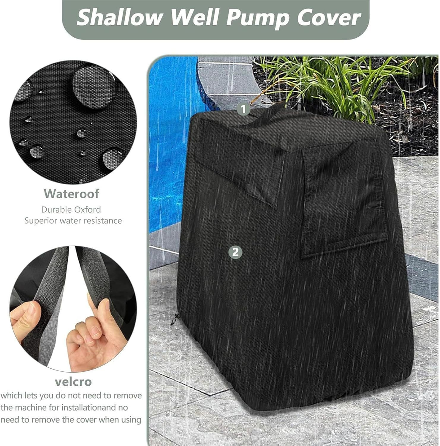Well Covers for Shallow Well - Waterproof Protector,Shallow Pump Protective Cover,For Garden Backyard Farm Pathway Driveway Patio Lawn Walkway Courtyards Balcony image number 6