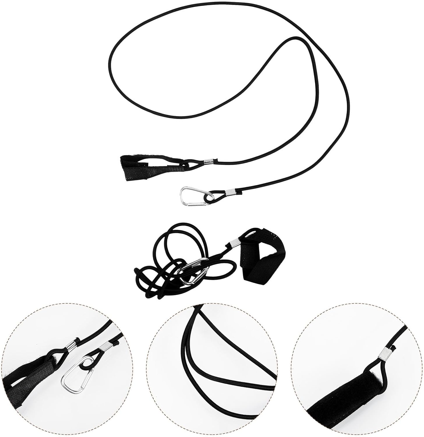 JUMPLAWN Kayak Paddle Leash Stretchable Elastic Luggage Strap for Kayak Paddle Fishing Rod Outdoor Sports 2Pcs