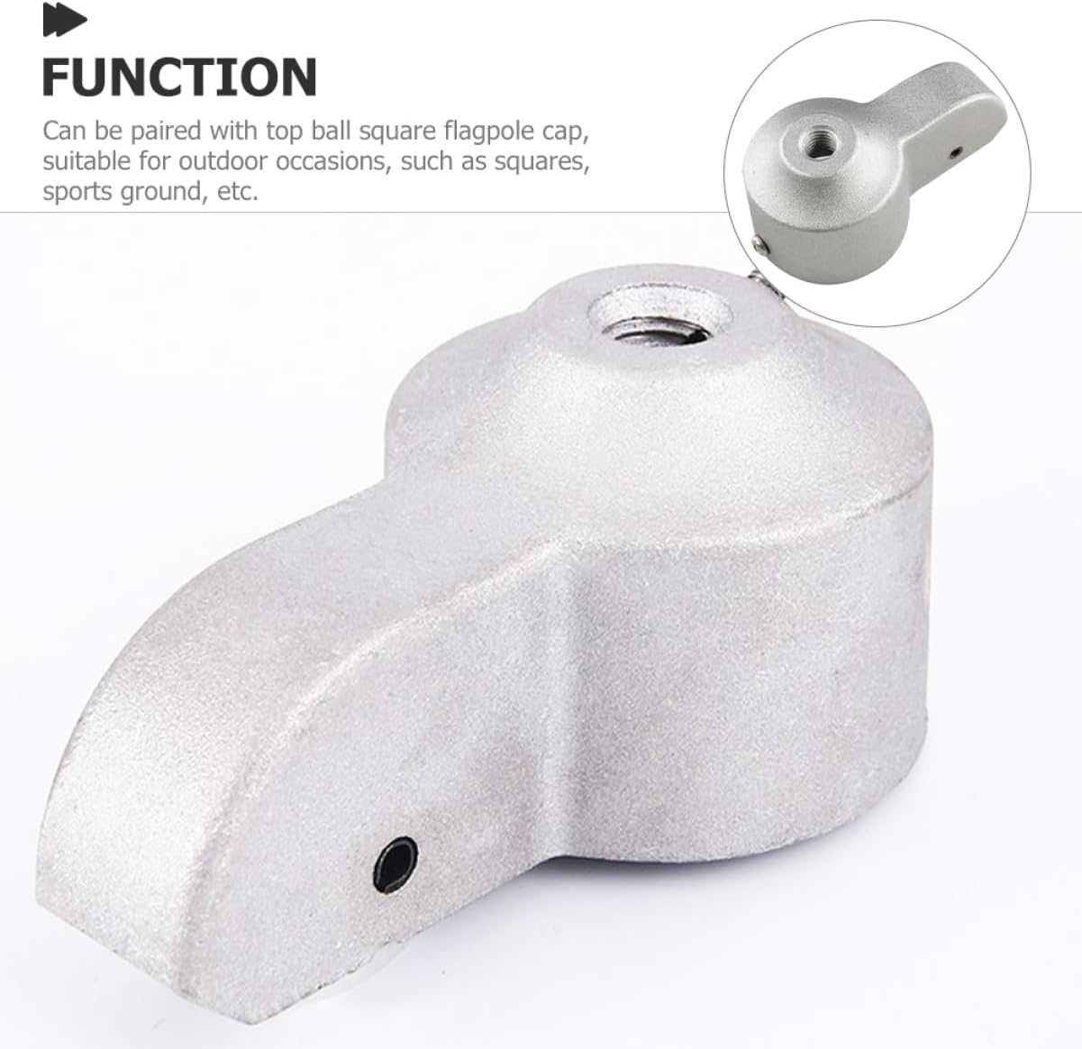 Toyvian Flagpole Ornament Aluminum Pulley Head Replacement Durable Flag Pole Part for Flagpole Cap for Outdoor Use Compatible with Top Ball Flag Pole Kits image number 5