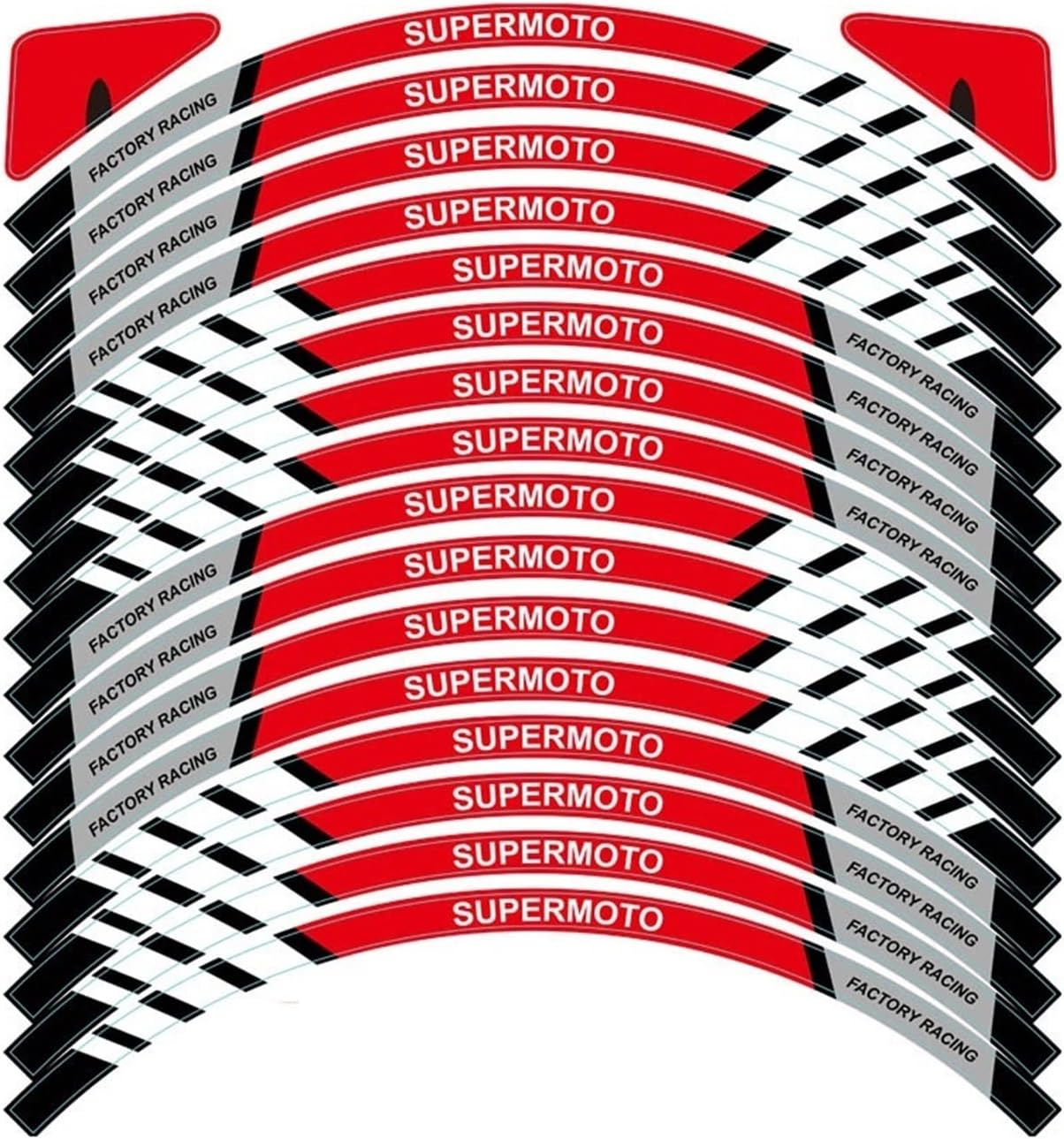 Stickers Motorcycle Rim Stickers Rim Edge Sticker Rim Edge Stripes Reflective Decals Logo Accessories for Yamaha (Color : 17Inchred) image number 2