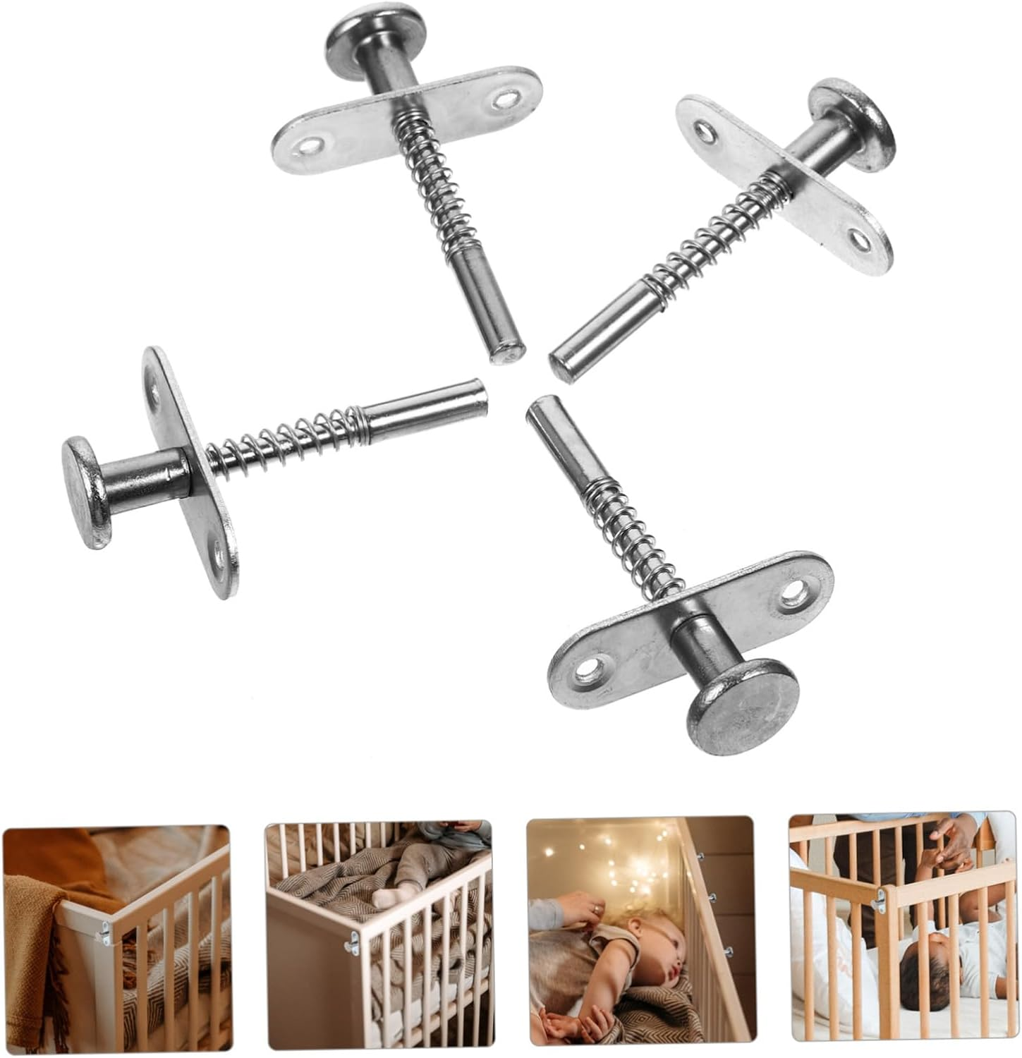 SOESFOUFU 4Pcs Spring Latch Mini Spring Loaded Latch Spring Release Latch Push Open Door Catches Latch Pin Bed Fastening Fittings Door Push Latch Door Latches Hardware Push Open Latches image number 5