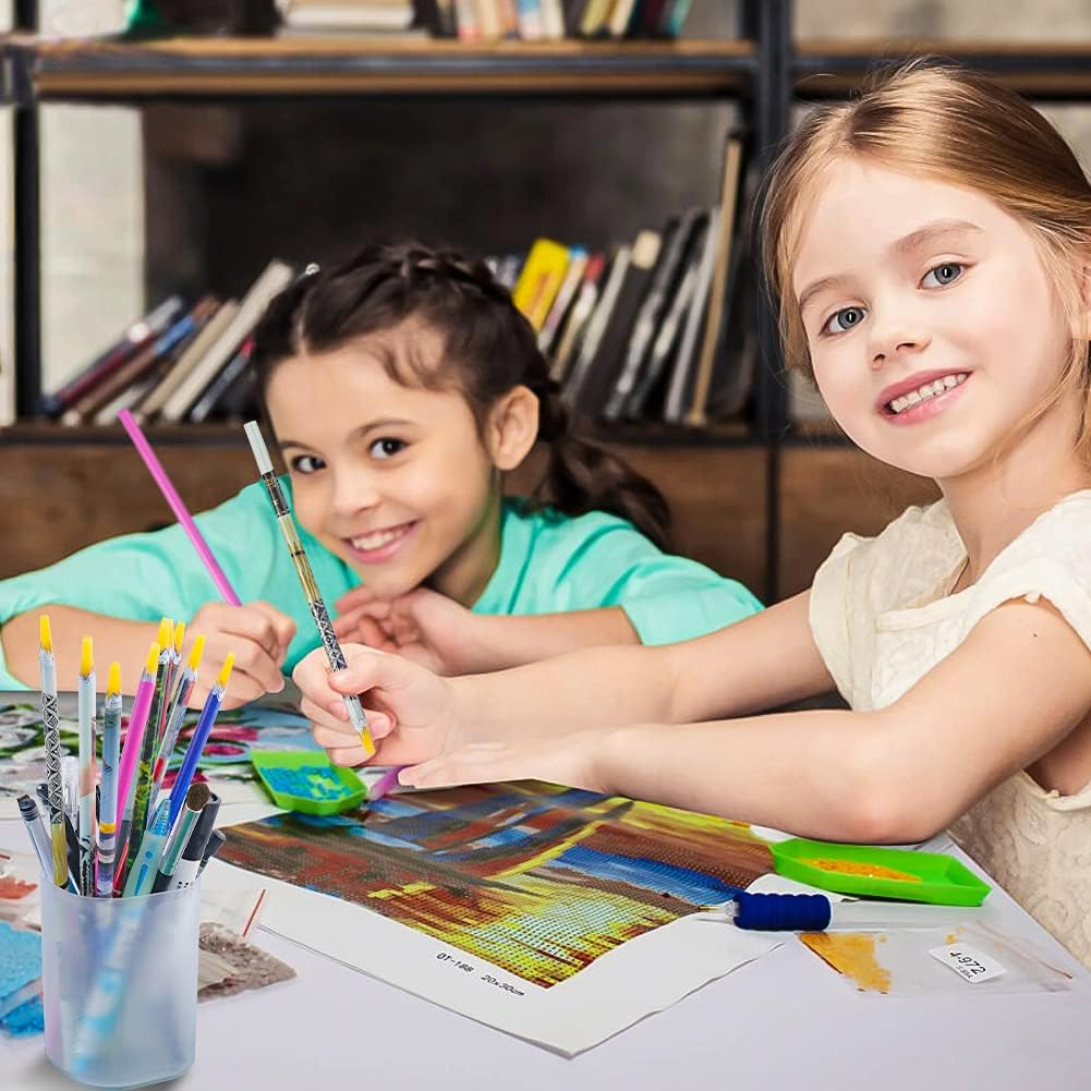 Self Adhesive Resin Rhinestones Picker Pencil Nail Art Gem Crystal Pick up Tool Wax Pen Long 10Pcs - Black image number 4