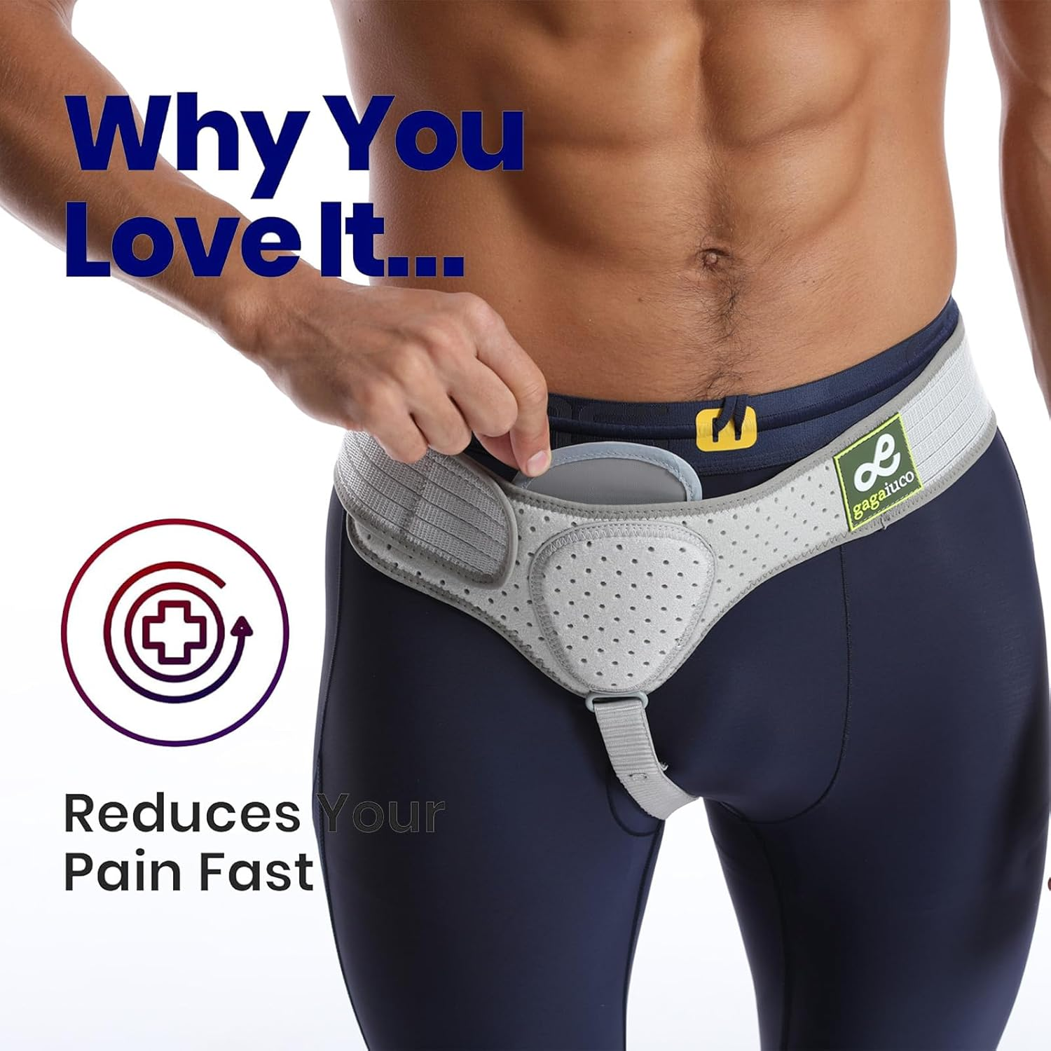 Inguinal Hernia Belt I for Right or Left Side I Hernia Belt I Postoperative Men'S Inguinal Hernia Support Belt for Inguinal Hernia | Adjustable Elasticity-S (S) image number 5