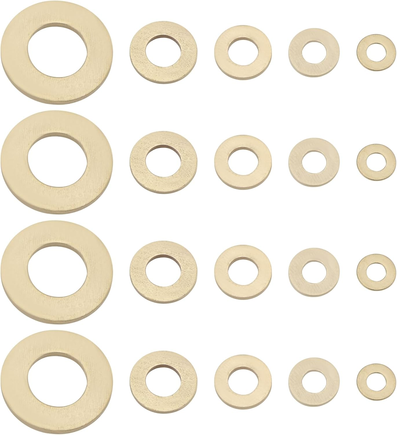 Create Idea 50PCS Brass Washer Assortment Kit M3 M4 M5 M6 M10 Metric Flat Washer Brass Flat Washer for Household Commercial Appliances Automobiles Boats