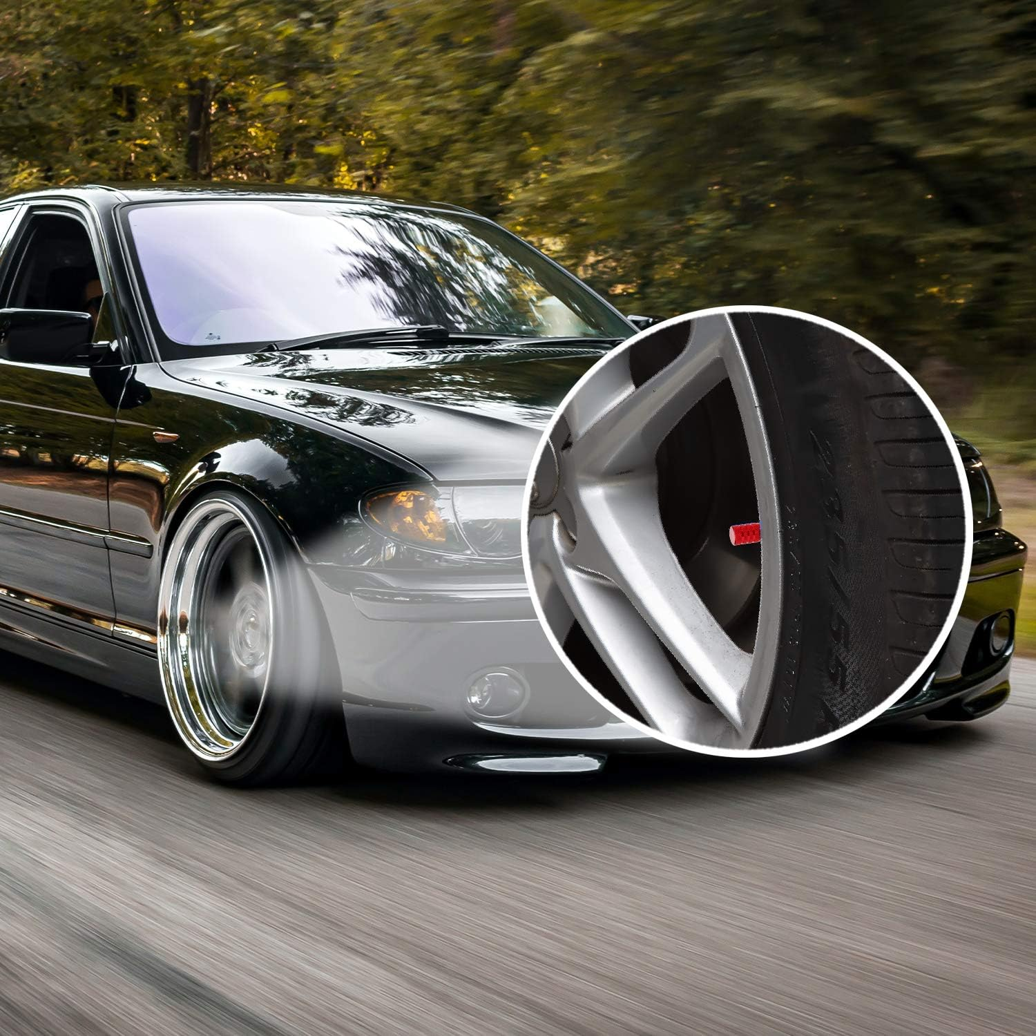 SAVITA 8Pcs Tire Valve Stem Caps, Universal Aluminum Tire Valve Cap with Rubber Ring, Dust Proof Valve Cover for Cars, Suvs, Bike and Bicycle, Trucks, Motorcycles (Red) - Grey image number 6