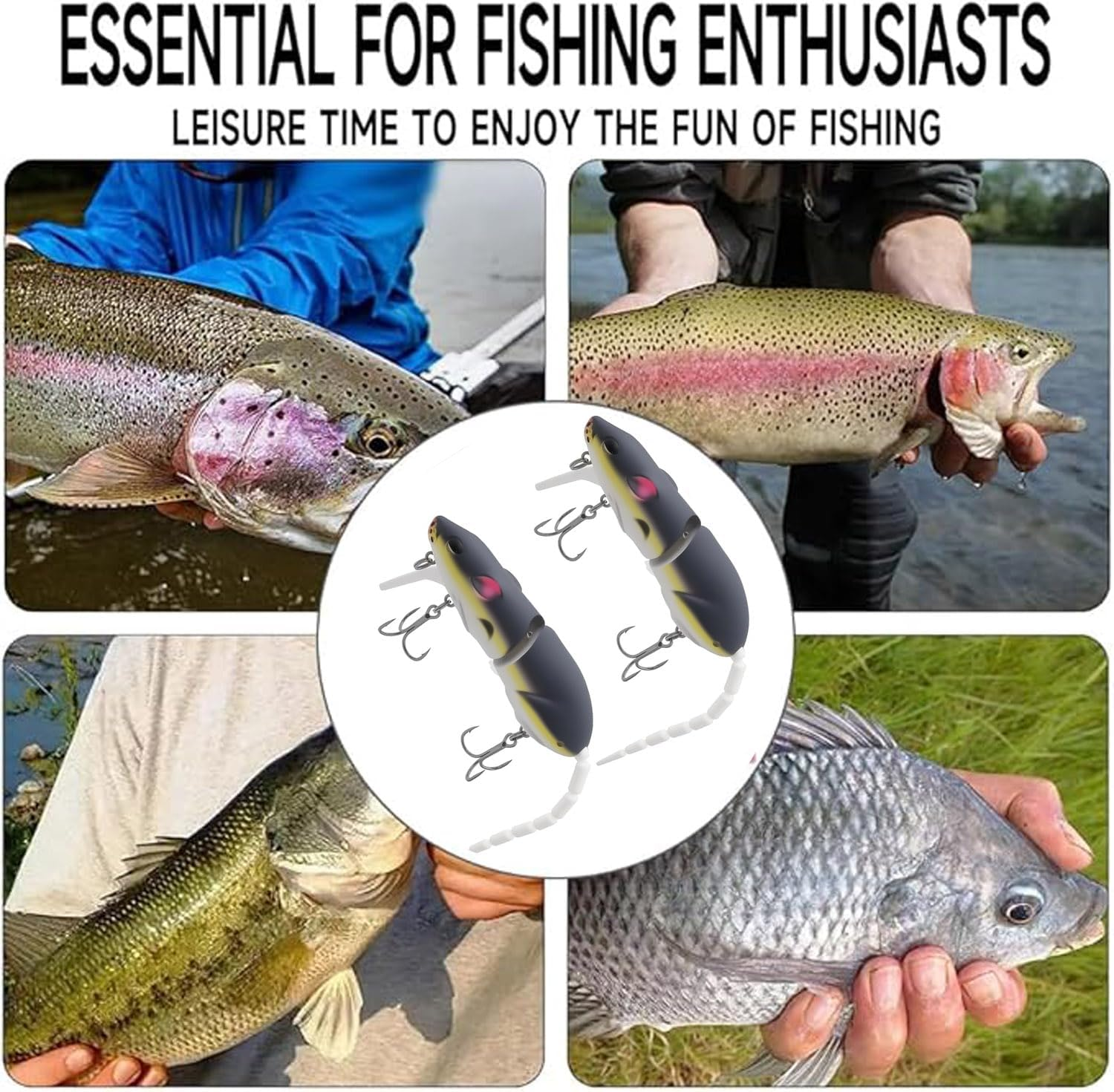 2-Piece Jointed Mouse Swimbait Lure 15G/15.5Cm - Topwater Crankbait for Pike Fishing, Realistic Rat Bait for Predator Fish with 3D Eyes & Lifelike Action image number 4