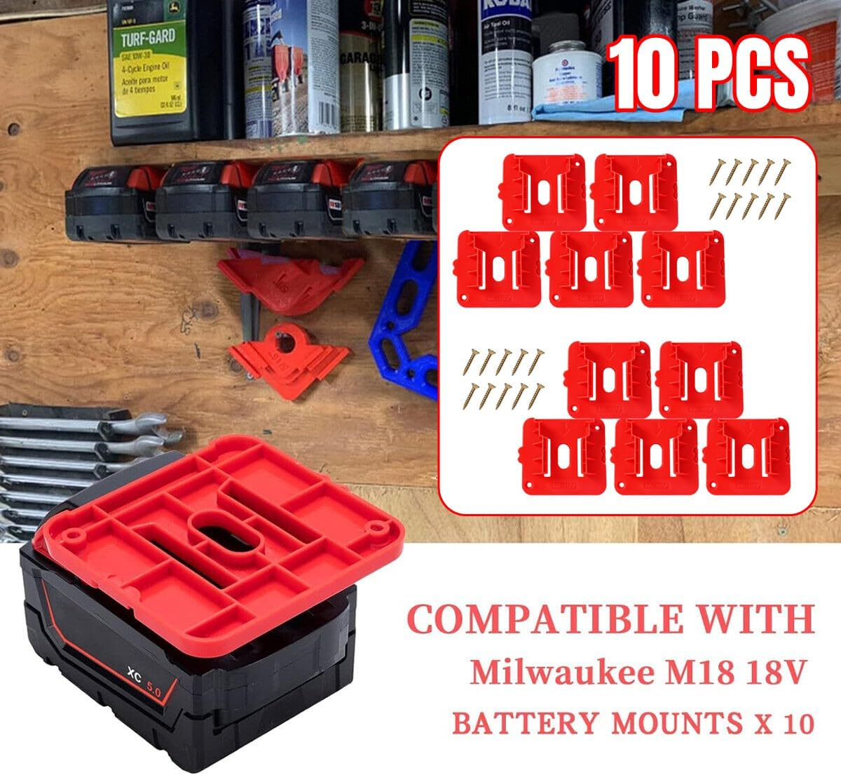 AIMALL 10PCS Milwaukee M1818V Battery Dock Seat - Compatible with M1848-11-1815 Battery Base for Pylon Dock image number 4