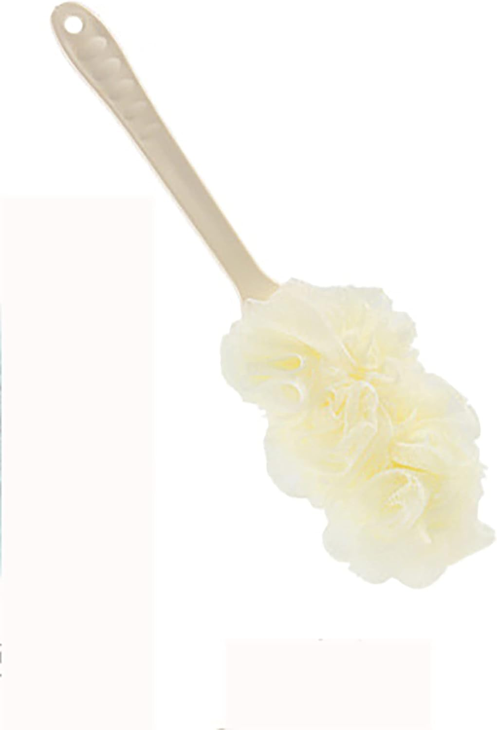 Long Handle Bath Artifact Long Handle Bath Brush Bath Brush Bath Flower Bath Ball 搓 Back Brush Bath Brush Back Massage and Bath Sponge, with Shower Bouquet 12.5 * 43Cm(Size:20Pcs,Color:Off-White)