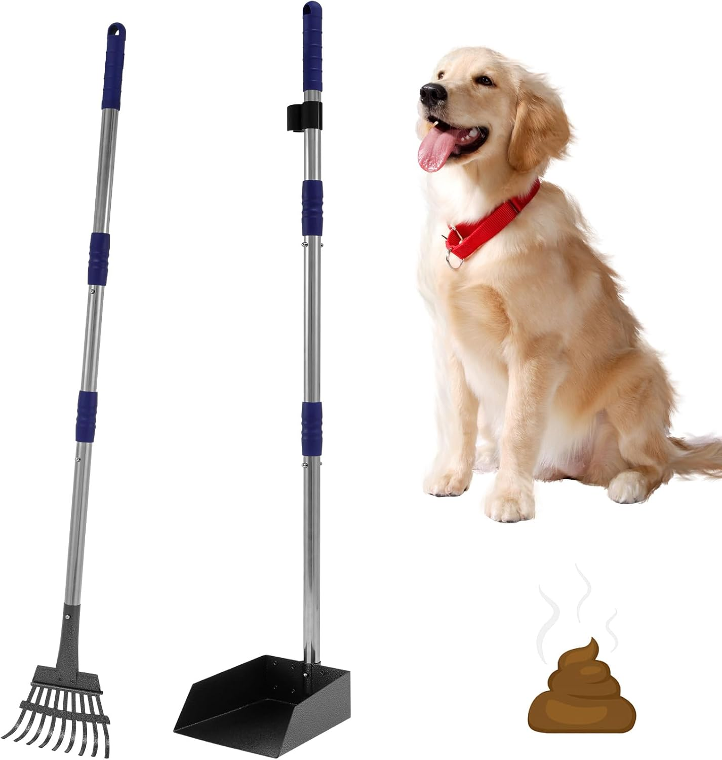 Long Handle Pooper Scooper,Pet Pooper Scoope Set,Pooper Scooper Tool,Poop Scoop Set,Dog Pooper Scooper Set,Pet Waster Scooper for Pet Waste Removal on Grass Dirt and Gravel image number 2