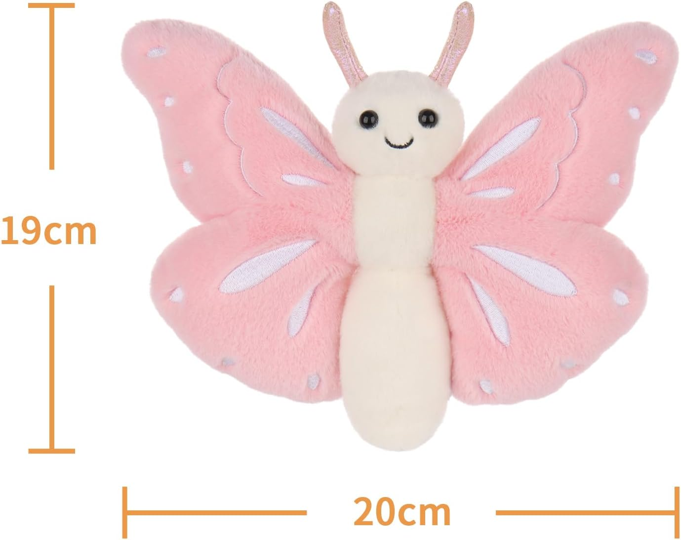 Apricot Lamb Butterfly-Pink Stuffed Animals for Kids, Soft Cute Plush Toys for Baby Girl and Boy, Fluffy Butterfly-Pink 7.5 Inches image number 5