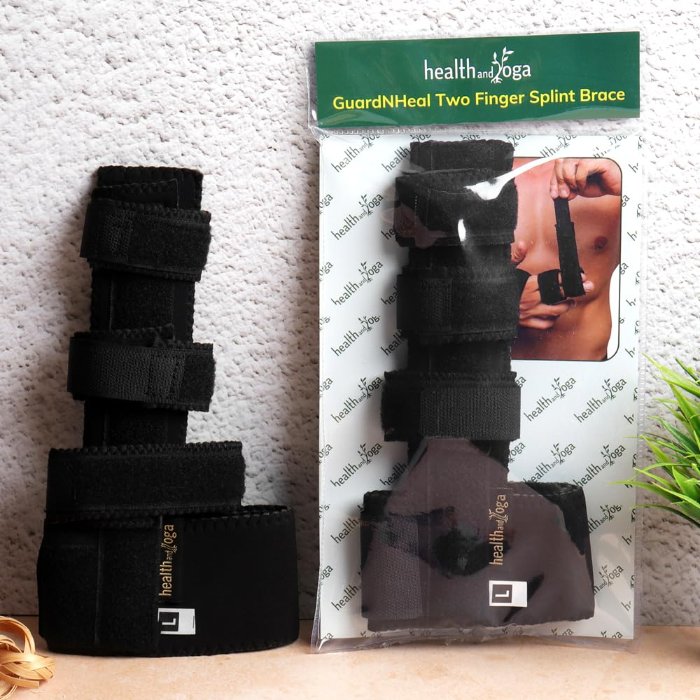 Guardnheal Two Finger Splint Brace &ndash; Detachable Finger Immobilizer Splint &ndash; Removable Straps for Comfort Fit &ndash; Suitable for Left or Right Hand (Medium) image number 2