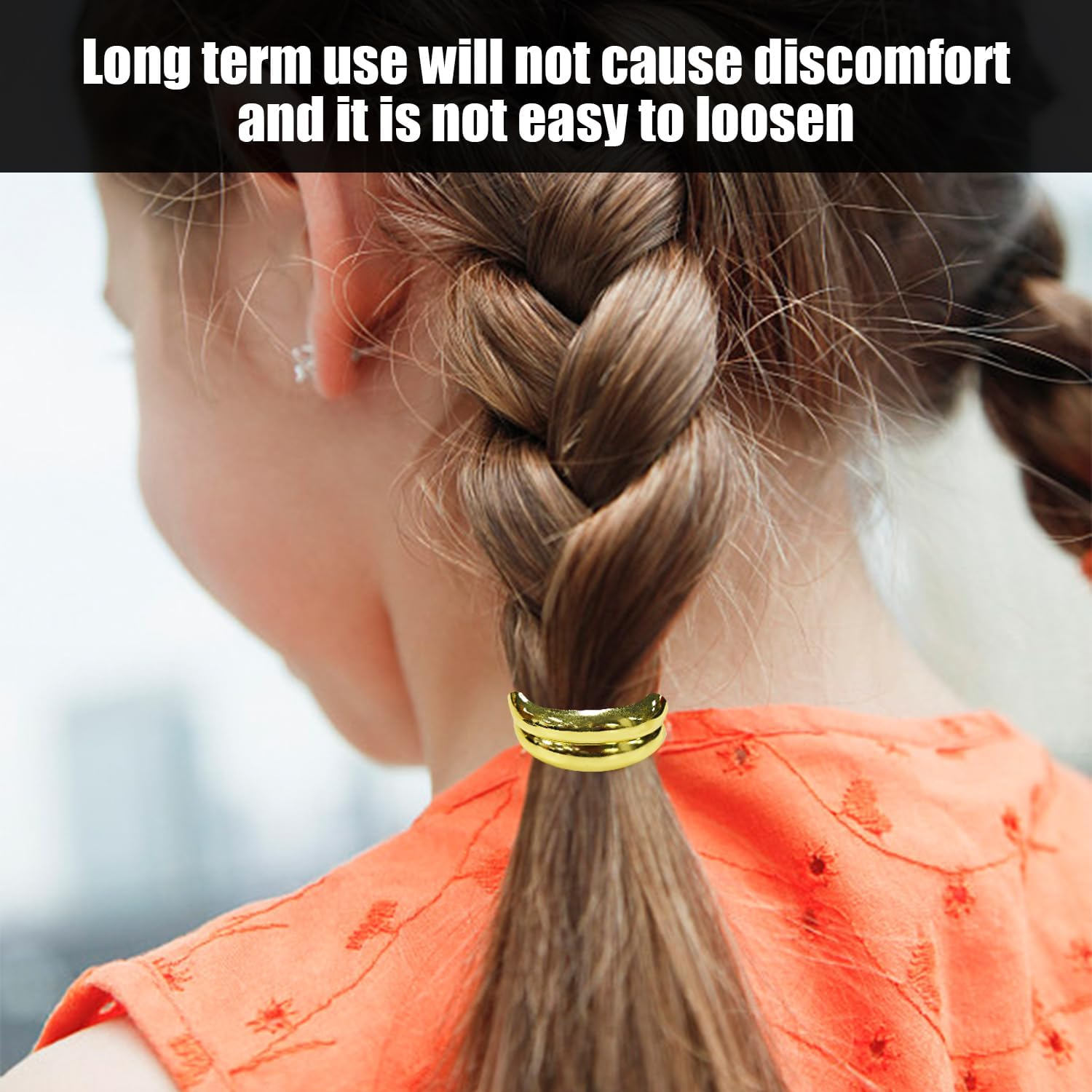 Pack of 2 Shiny Hair Rope, Elastic Oval Hair Rope, Vintage Metal Hair Rope, Glitter Ponytail Hair Rope, Elegant Women'S Hair Rope, Fashionable Hair Rope image number 1