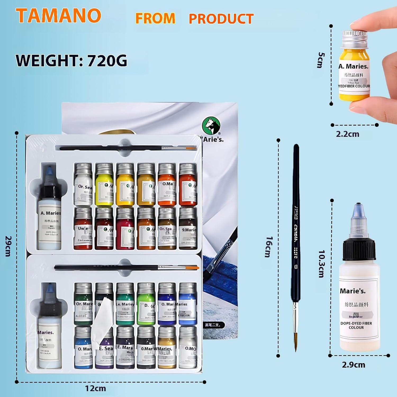 Textile Painting，Fabric Dye DIY Pack 24 Colors, Canvas Fabric Painting for Kids, Textile Painting Set for Adults and Art on Clothes, Shoes,Waterproof image number 3