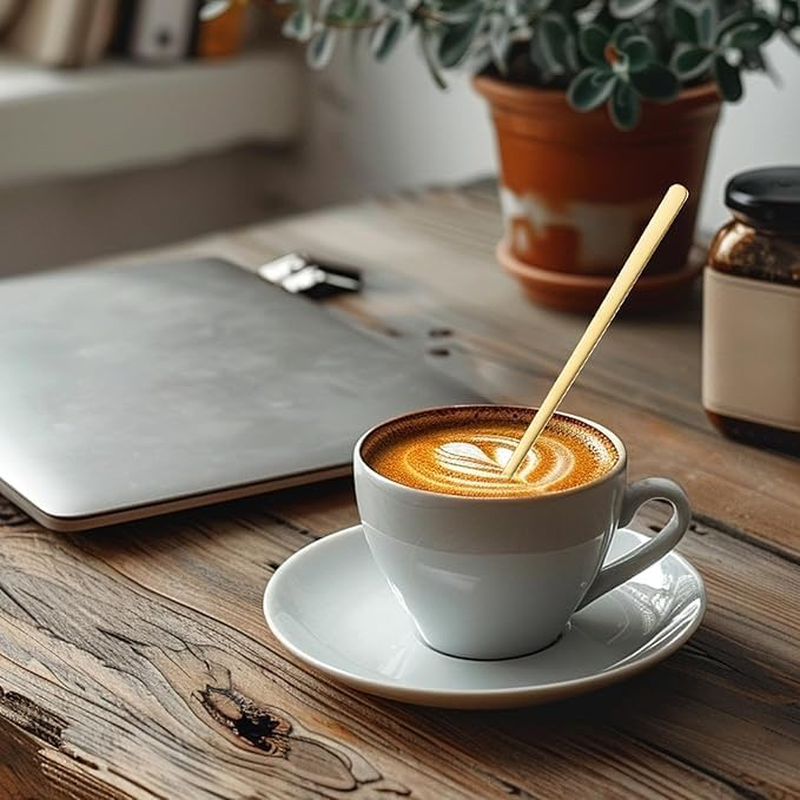 Wzenclave 6.7 Inches Long Handle Coffee/Tea Spoons, Elegant Gold Coffee Stainless Steel Spoons Set, Tea, Dessert, Soup, Chocolate, Cake, Ice Cream and Milkshakes （6 PCS） image number 2