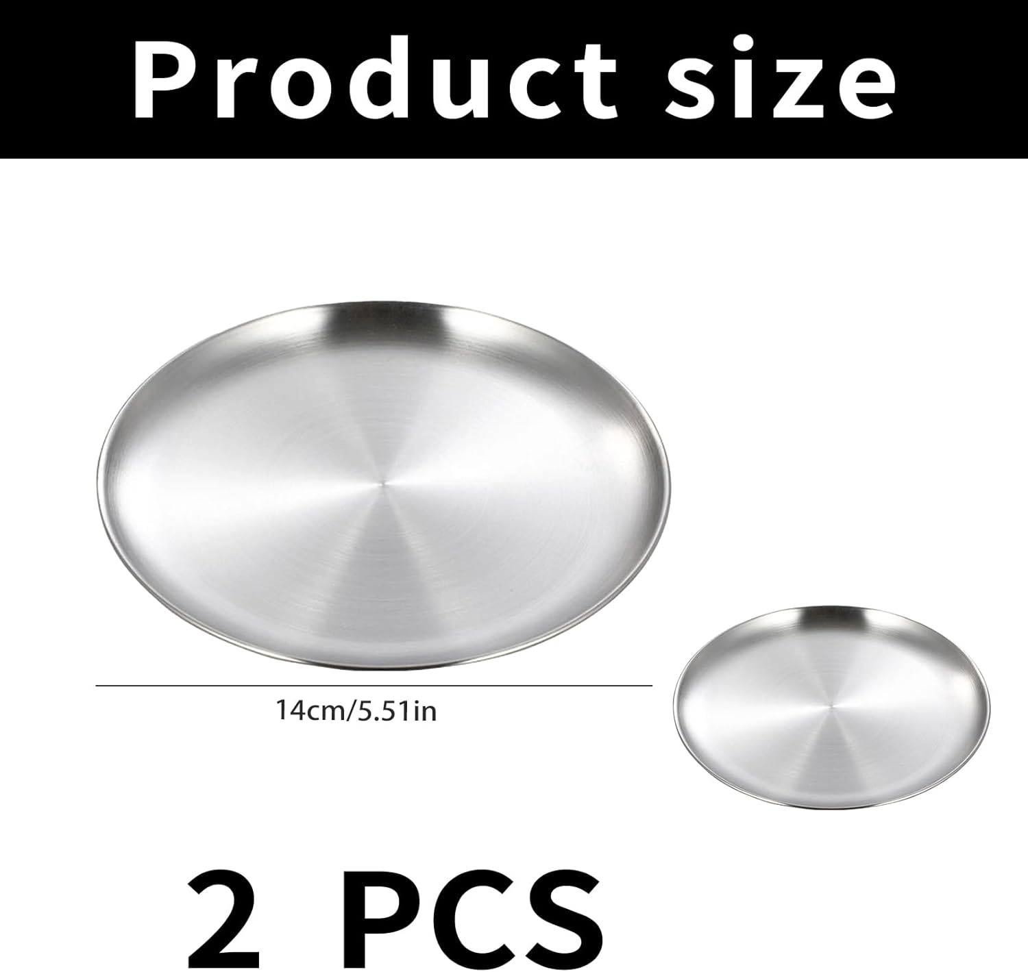 Pack of 2 Cat Bowls, Flat Metal, Cat Bowl, Drop-Proof, Easy to Clean