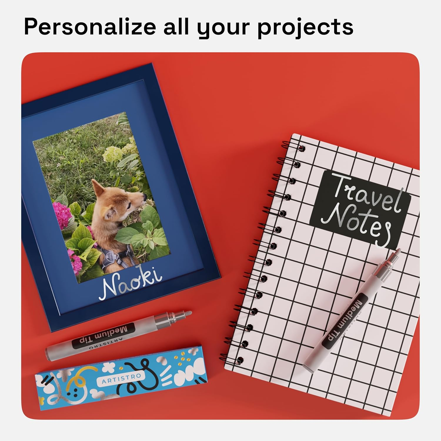 ARTISTRO 2 Silver Acrylic Paint Pens for Rock Ceramic Wood Glass Metal Fabric Plastic - 3Mm Metallic Paint Markers Ideal for Scrapbooking DIY Crafts Art Projects image number 5