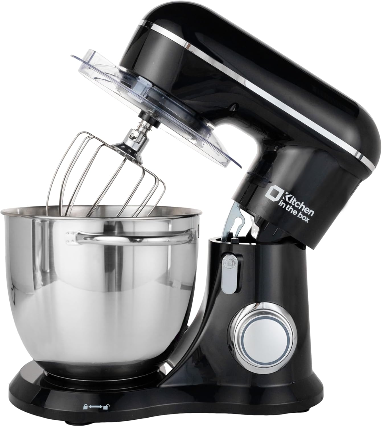 Kitchen in the Box Stand Mixer, 1300W 6L Kitchen Mixer for Home Baking, 10-Speed Tilt-Head Dough Mixer, Electric Mixer with Dough Hook, Beater and Whisk, Black
