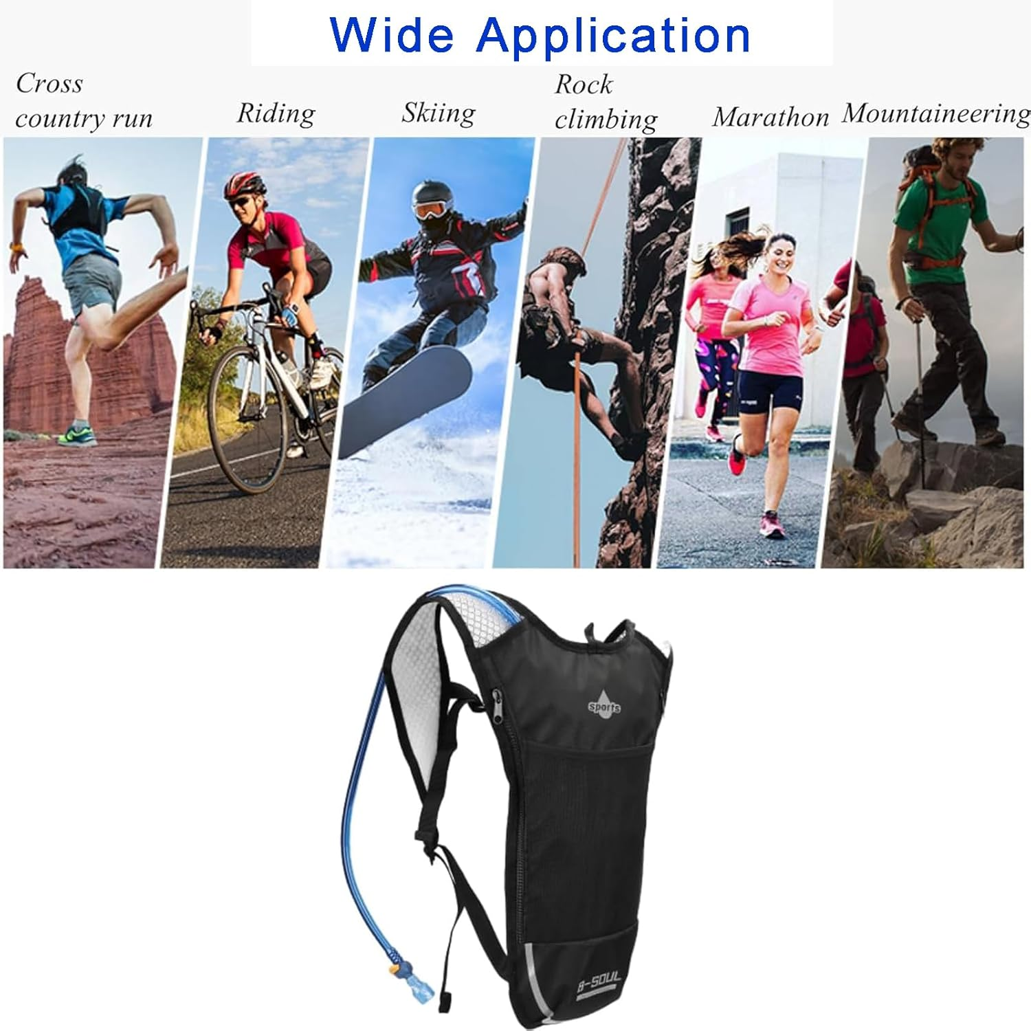 Hydration Vest Backpack, Running Vest Outdoor Master Hydration Backpack Pack Lightweight Water Running Vest for Hiking Trail Running Cycling Race Marathon image number 6