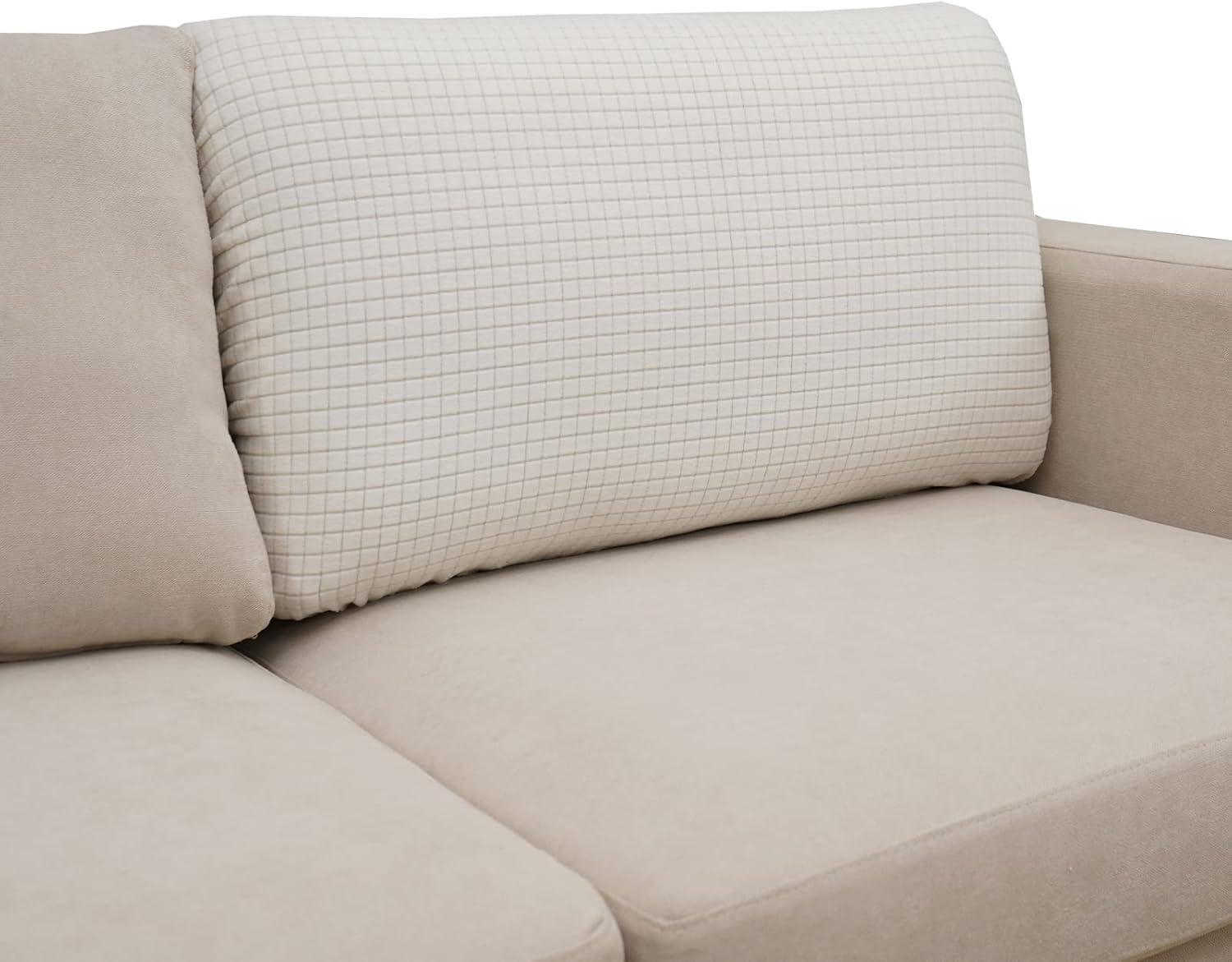 Eismodra Sectional Couch Covers Chaise Cushion Cover for Sofa L Shape Chaise Lounge Magic Stretch 3 Cushion Couch Slipcover for Dogs L Shaped Replacement Protector,Dark Gray X-Large(Only 1 Piece)