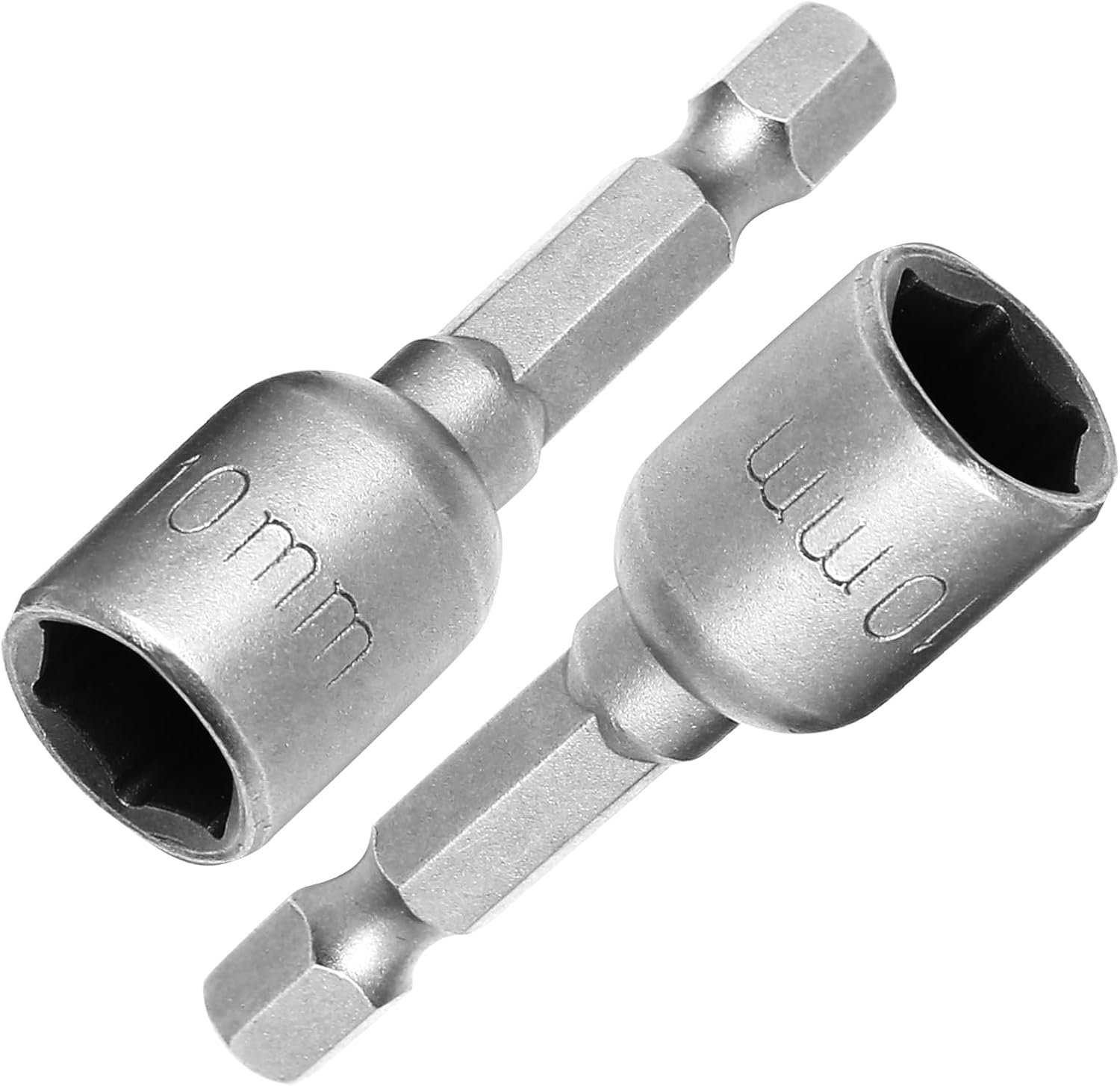 Hordion 2 Pcs Hex Nut Driver Bits 10Mm, 1/4" Hex Shank Quick-Change Power Nut Driver for Electric Drill image number 5