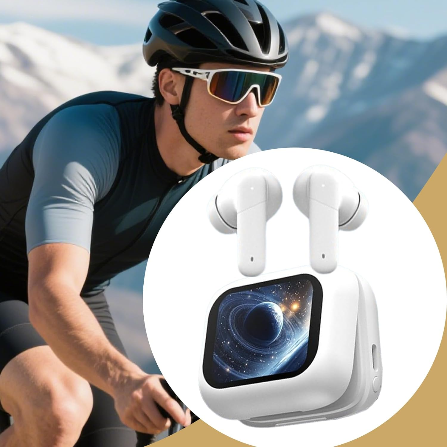 GEUGECY AI Translation Earbuds,Wireless LCD Touchscreen Earphones,Ai Translation Earbuds Real Time Headphones | for Men Women Travel Learning Business Trip Work Study College Sports Gym Indoor Outdoor image number 4