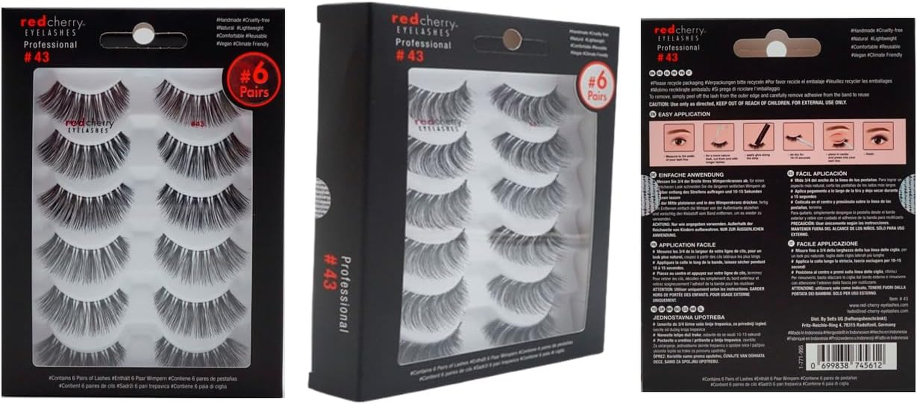 Red Cherry #43 False Eyelashes (Pack of 12 Pairs) image number 3