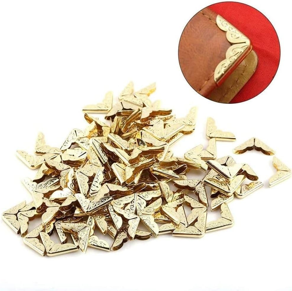 Book Corner Brackets 100Pcs Ornament Corner Protectors Practical Book Corner Protector Creative Vintage Scrapbook Protector (Style1) image number 1