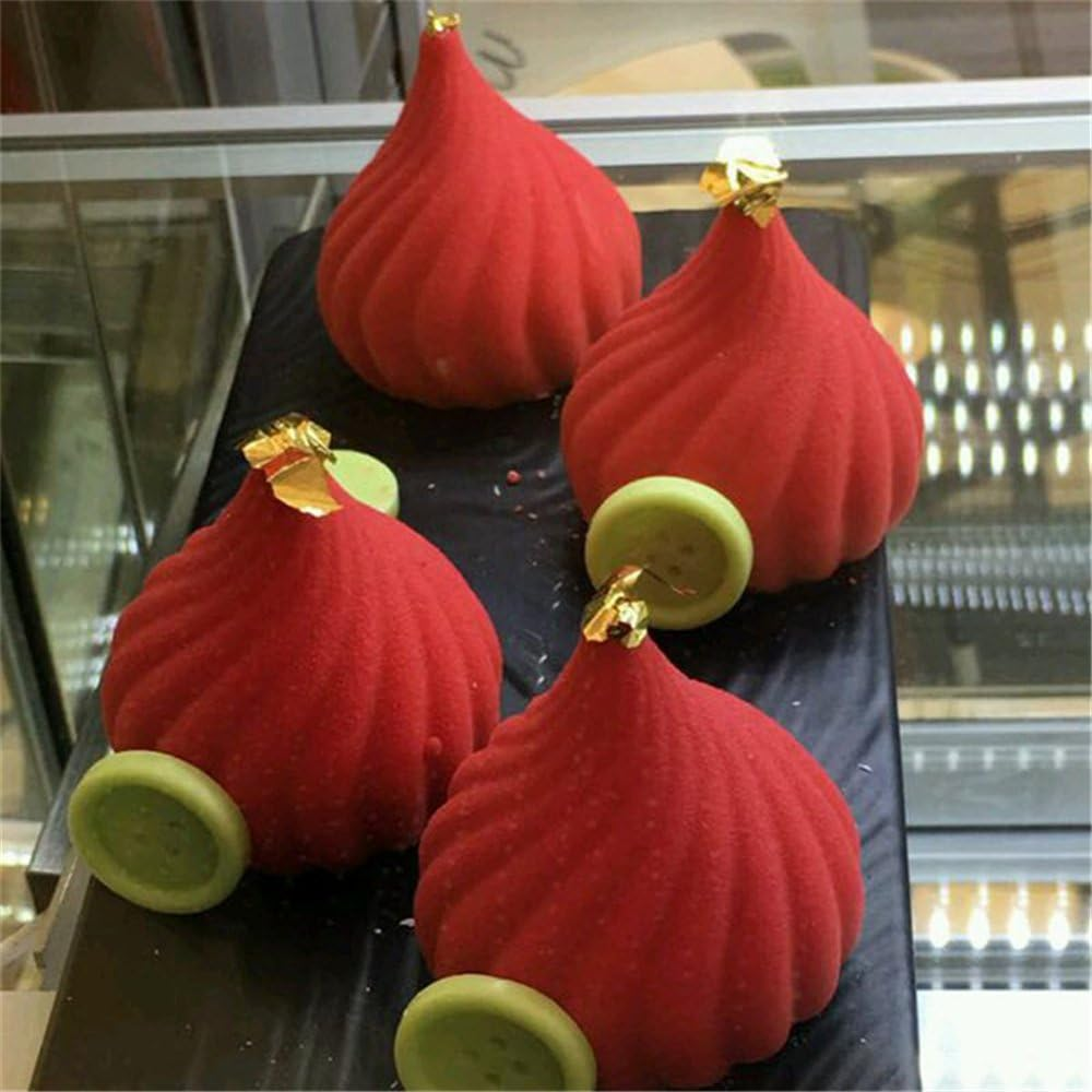 Spiral Castle Shape Silicone Molds Cake Decorating Tools Bakeware French Dessert Mousse Cake Mold Baking Cupcake Silicone Mousse Mold - 6 Cavities (Spiral Castle) image number 2