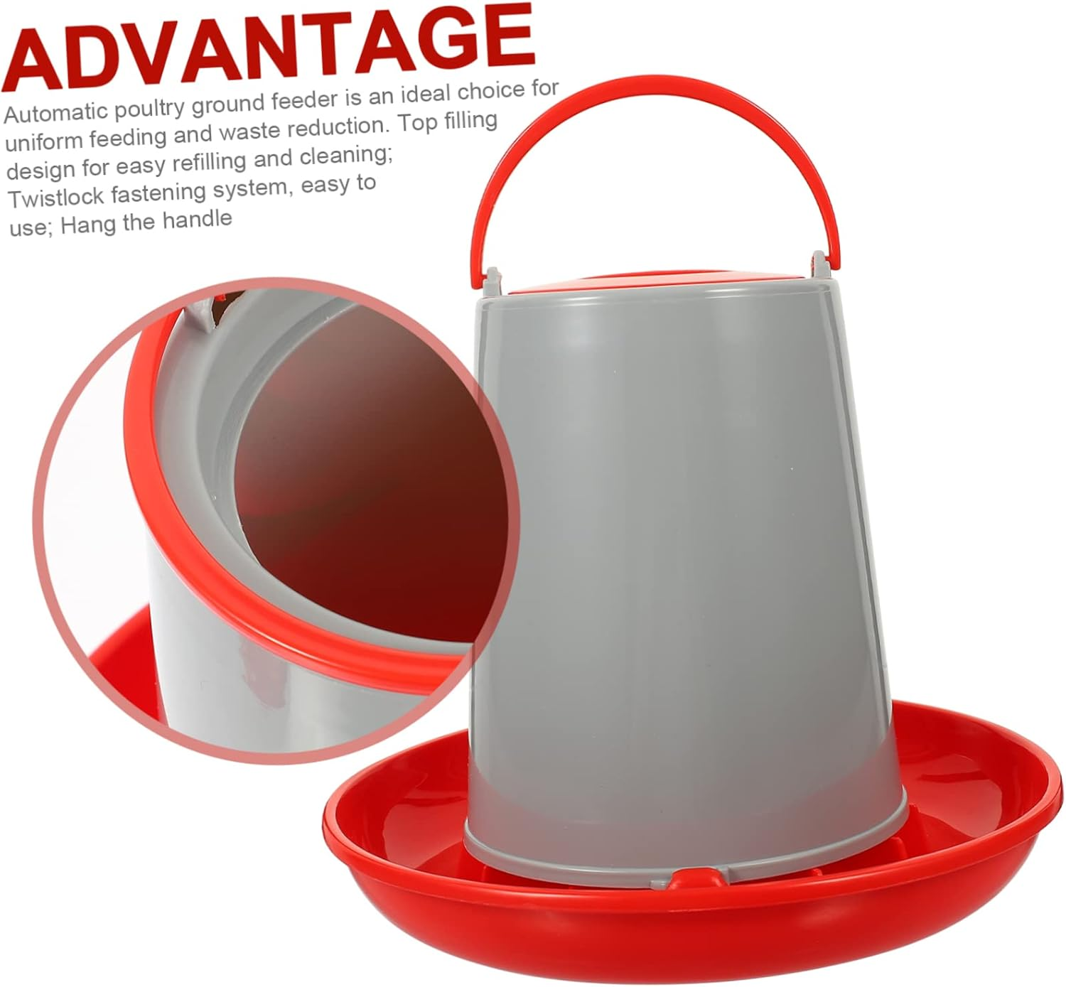 HANABASS 2Pcs Plastic Chicken Feeding Trough Practical Poultry Food Trough Feeder for Outdoor Use Material for Poultry Feeding Supplies image number 1