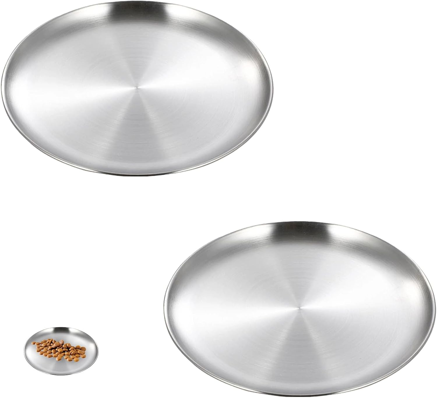 Pack of 2 Cat Bowls, Flat Metal, Cat Bowl, Drop-Proof, Easy to Clean image number 6