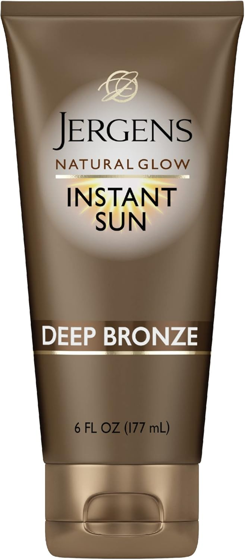 Jergens Natural Glow Instant Sun Sunless Tanning Moisturizer + Bronzer, Self Tanner, Deep Bronze, for Natural-Looking Tan, 6 Ounce image number 3
