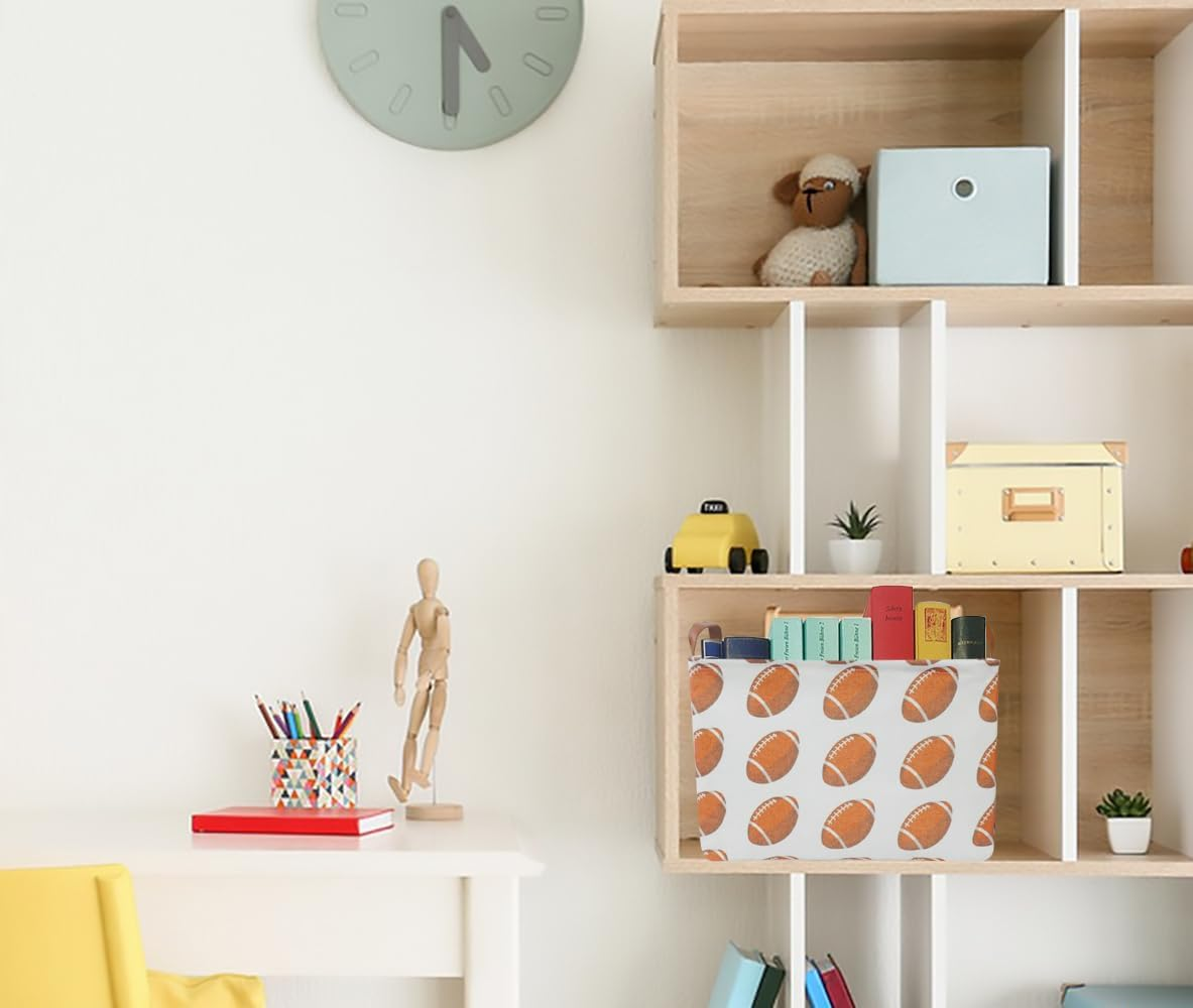 CLOCOR Rectangular Storage Basket,Toys Storage Bin,Waterproof Gift Basket,Room Decor(Rugby) - Anchor image number 7