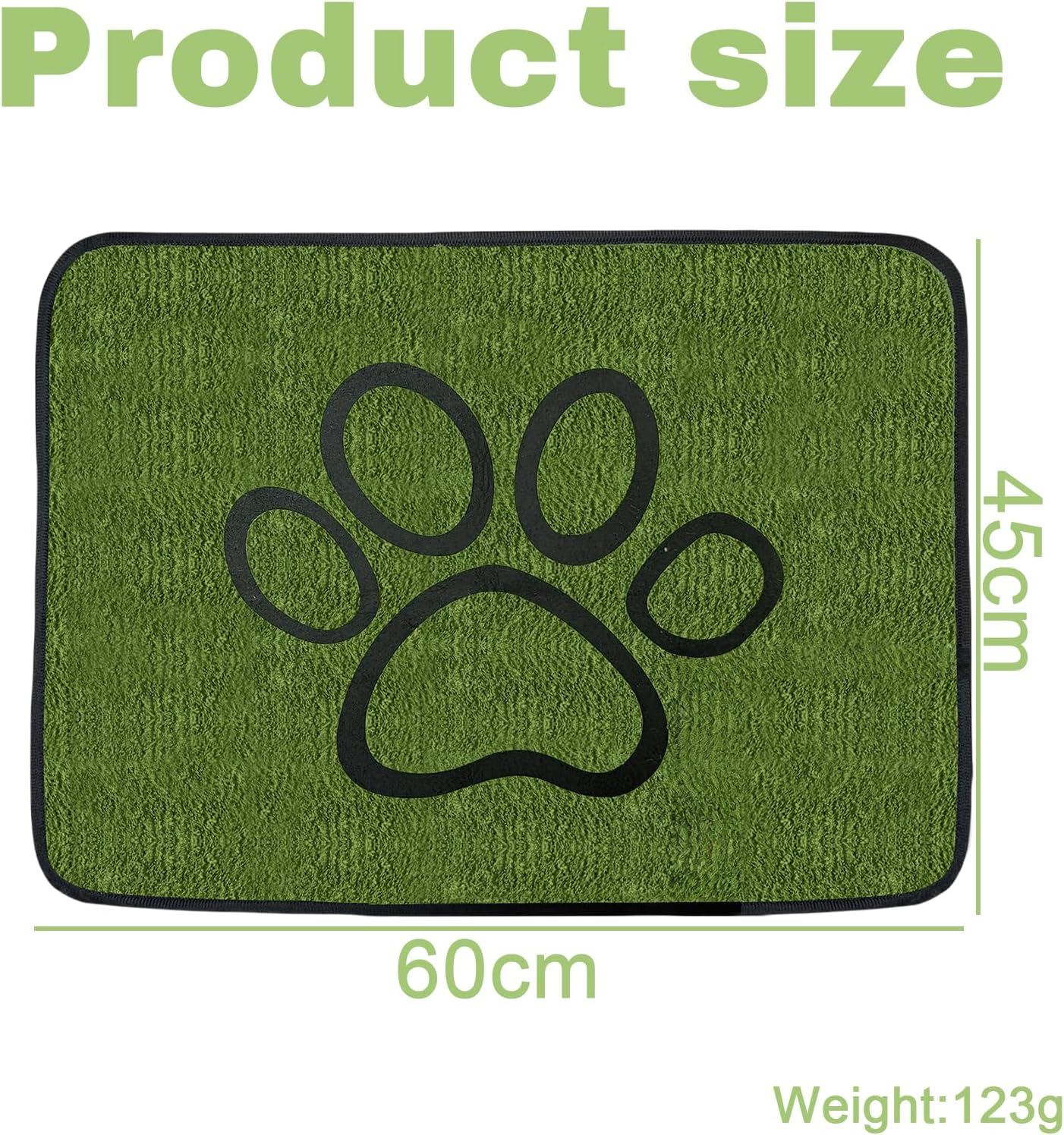 Jeyzuroa 1 Pack Washable Puppy Pads - Super Absorbent Reusable Pee Pads with Green Long Wool for Dog Potty Training (18"X24", Floor/Couch/Bed/Crate)