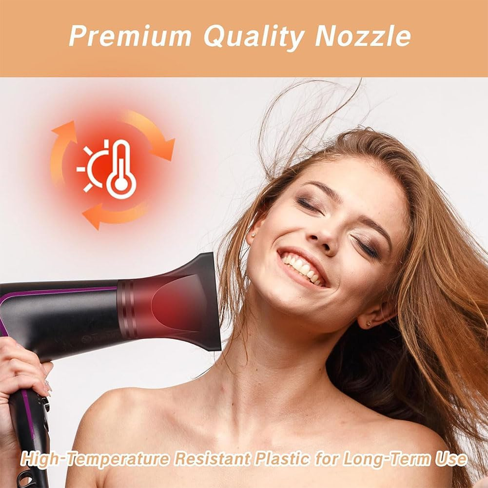 Aufondof 3 Pcs Universal Hair Dryer Nozzle with Flat and Comb Attachments Plastic Hair Concentrator Diffuser Nozzle Replacement Hair Dryer Attachments for Salon and Home Use image number 4