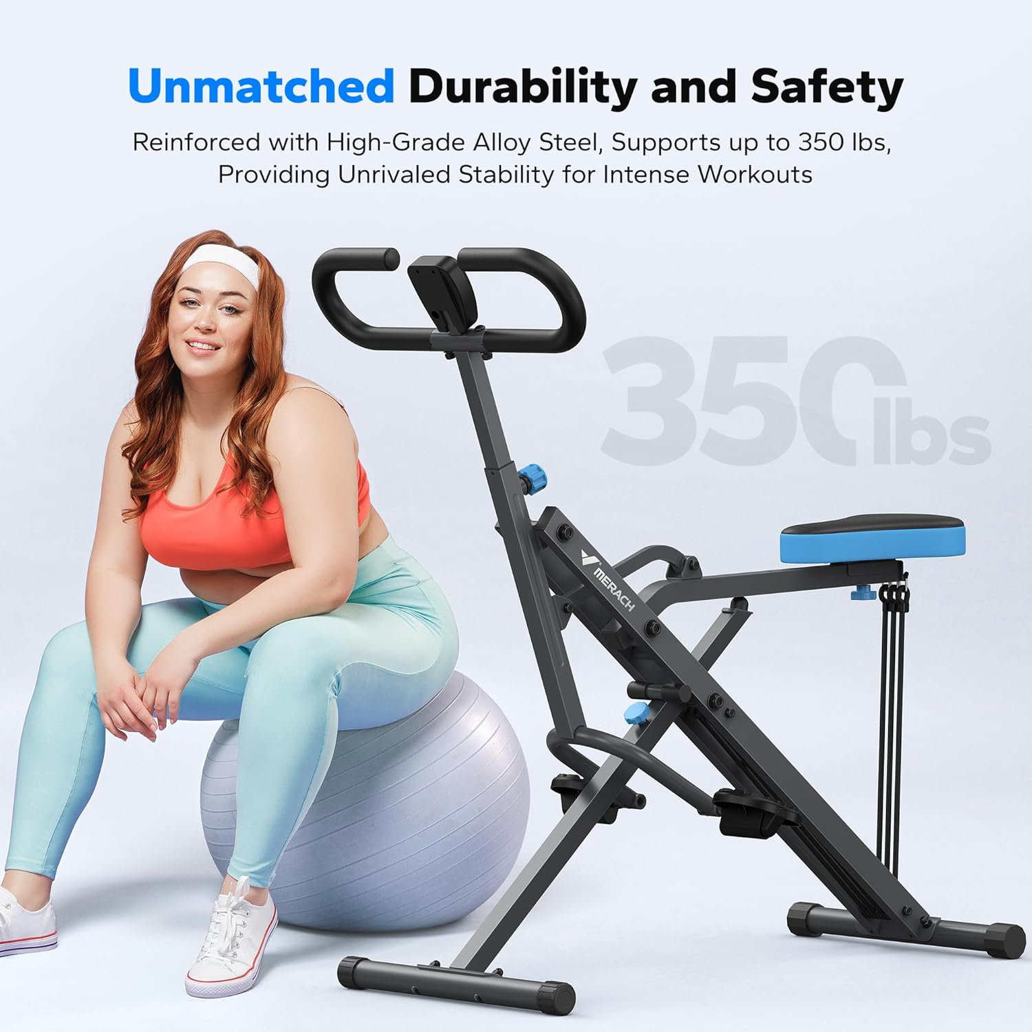 MERACH Squat Machine, 2 in 1 Squat Rowing Machine, Easy Setup & Foldable Exercise Equipment, Glute Trainer Machine, Glutes & Leg Home Workout Machine image number 3