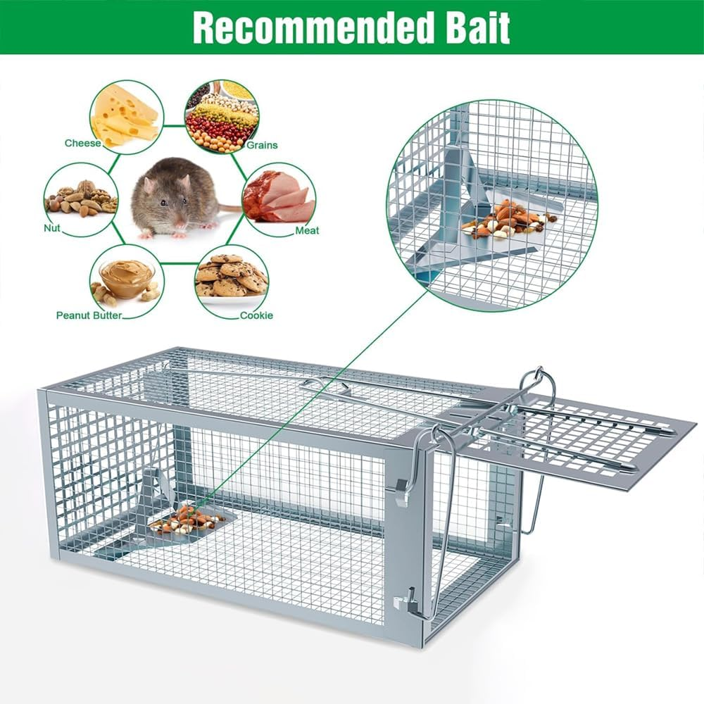 Humane Rat Trap,Animal Cage Trap for Indoor and Outdoor,Small Rodent Chipmunk Squirrel Trap and Other Live Animal Cage Catch and Release ﻿ image number 2